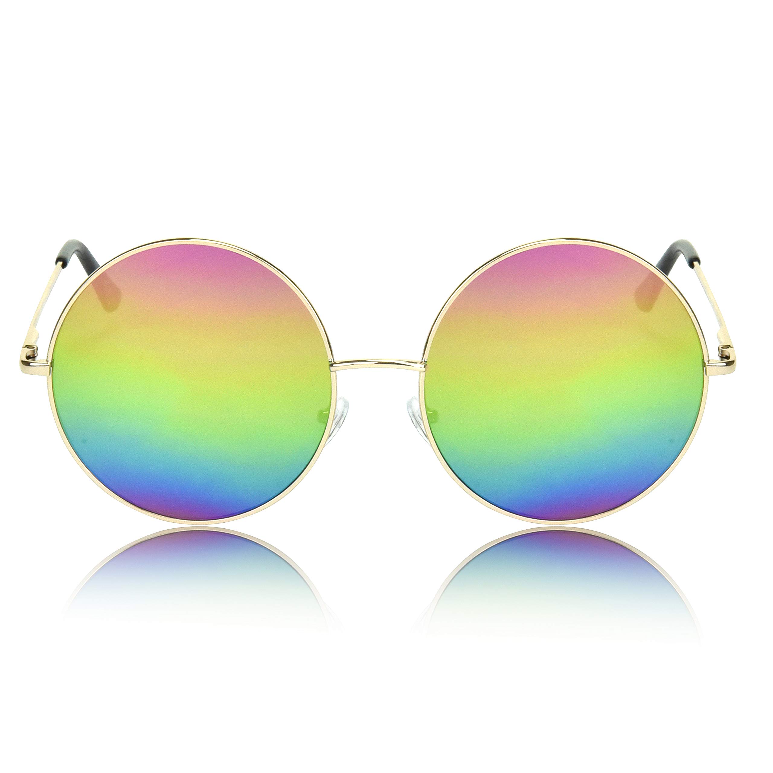 Pride Rainbow Sunglasses - LGBTQ+ Accessories for Gay & Bisexual Pride - Futuristic Festival Sunglasses for Parades, Parties & Celebrations