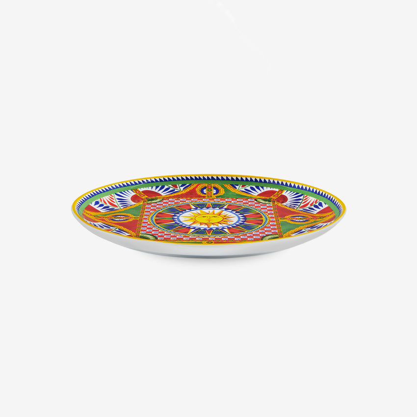 Dolce & Gabbana Casa Carretto Oval Serving Platter - Italian Luxury Ceramic Tray for Appetizers, Cheese & Charcuterie | Elegant Dinner Party & Holiday Entertaining Serveware