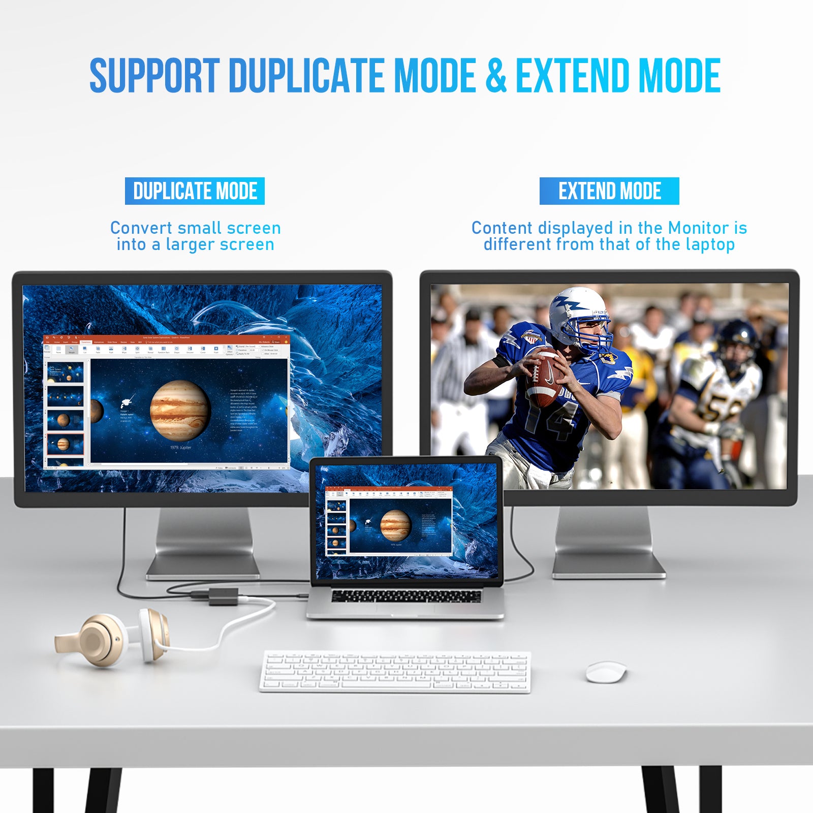 LEMORELE™ TC20 USB C to Dual HDMI Adapter 4K 60Hz - 4-in-1 Multi-Port Hub for MacBook Pro/Air, iPad Pro, Dell XPS - Perfect for Home Office, Gaming & Multi-Monitor Setup