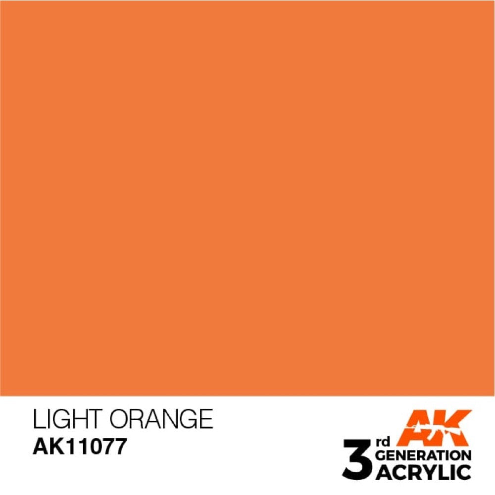 AK Interactive AK11077 Light Orange Acrylic Paint - 17ml Bottle (3rd Gen) for Model Kits, Miniatures & Dioramas - Fast Drying, High Pigment Paint for Hobbyists & Artists