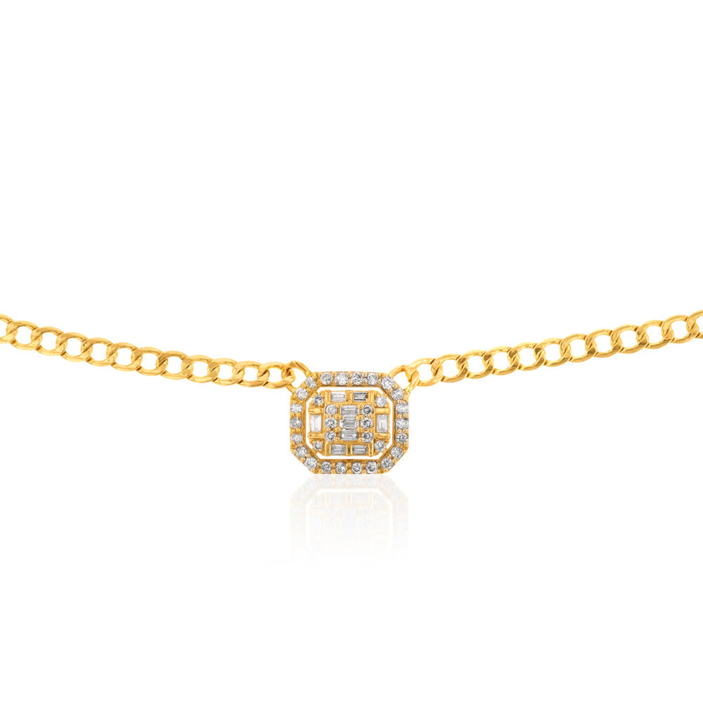 14ct Yellow Gold 1/2 Carat Diamond Pendant Necklace - 40cm Chain for Women - Elegant Jewelry Gift for Anniversary, Valentine's Day & Special Occasions