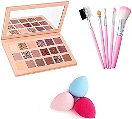Willyard Beauty Professional Nude Eyeshadow Palette - 18 Neutral Shades with 5-Piece Makeup Brush Set & Beauty Blender | Perfect for Everyday Wear, Date Night & Professional Makeup Looks