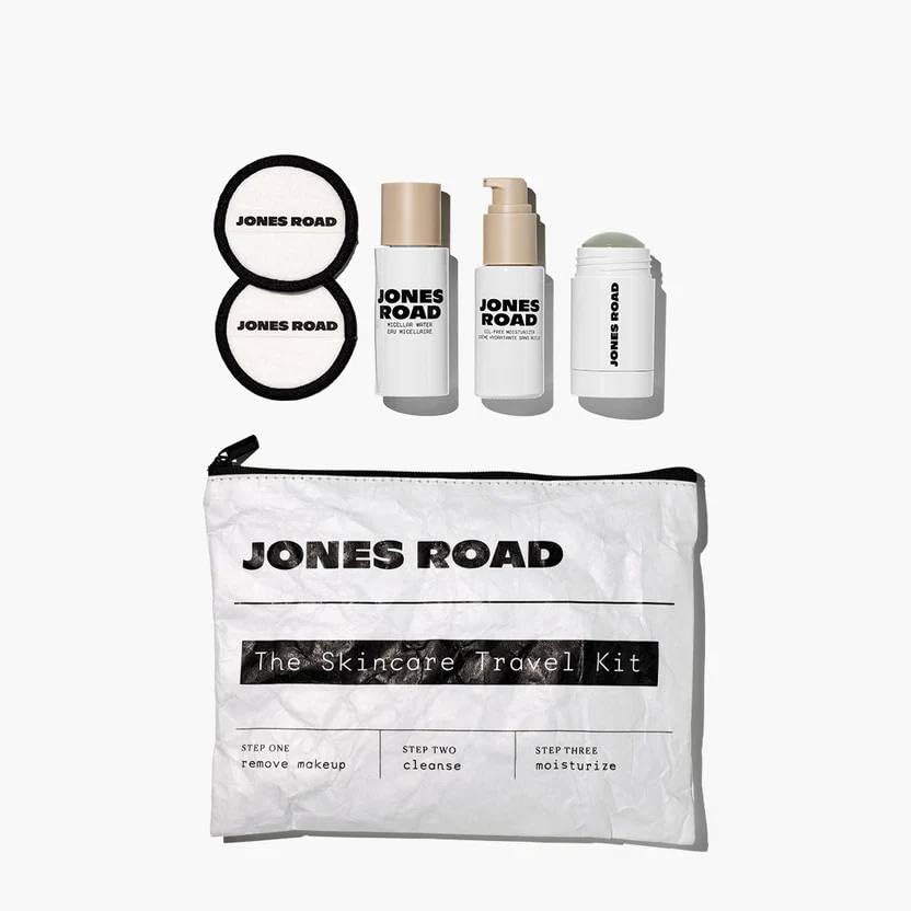 Jones Road The Skincare Travel Kit - Hydrating Facial Cleanser & Moisturizer Set for Glowing Skin | Perfect for Travel, Gym & On-The-Go Skincare Routine