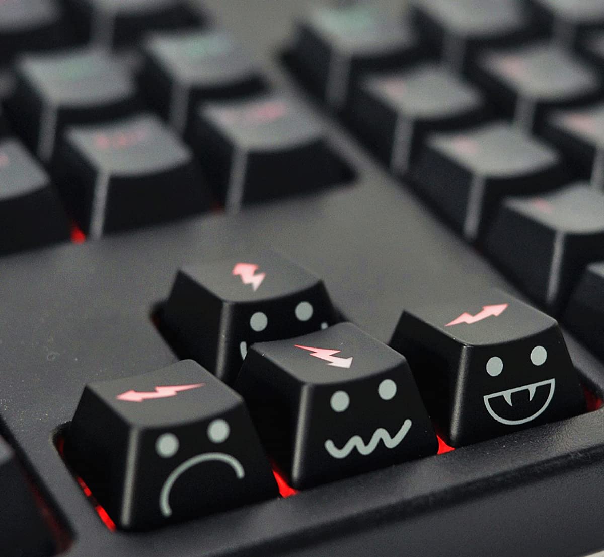 UV Coated WASD Arrow Keycaps - Backlit, Double Shot, OEM Profile for MX Mechanical Keyboards - Perfect for Gaming & Typing