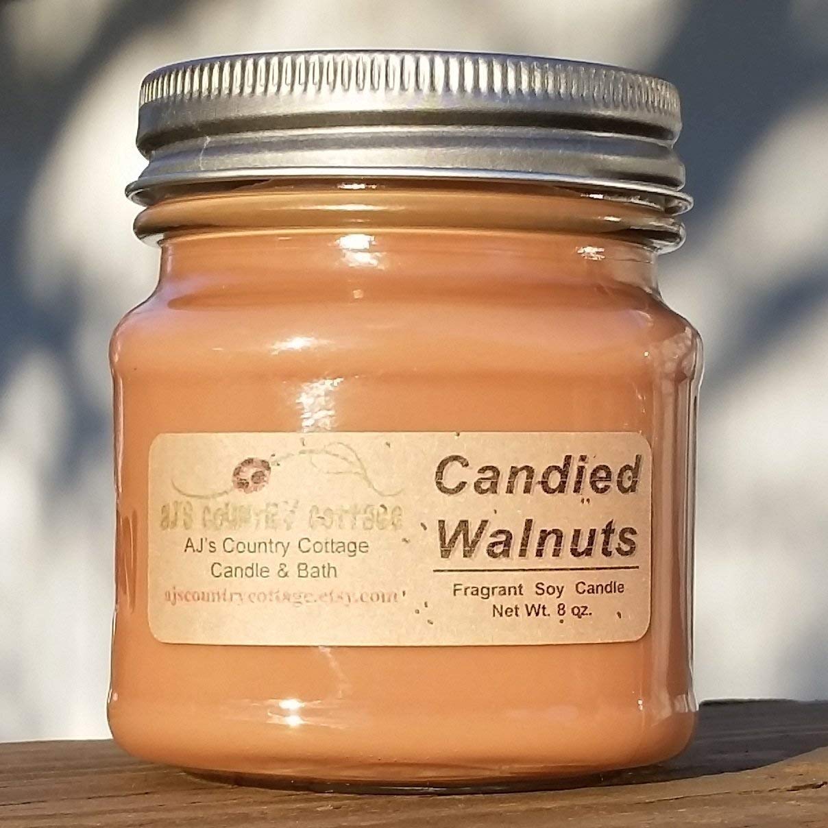 Premium Candied Walnuts Soy Candle - Handmade Christmas Holiday Scented Candle for Home, Gifts & Aromatherapy - Cozy Winter Ambiance & Festive Decor
