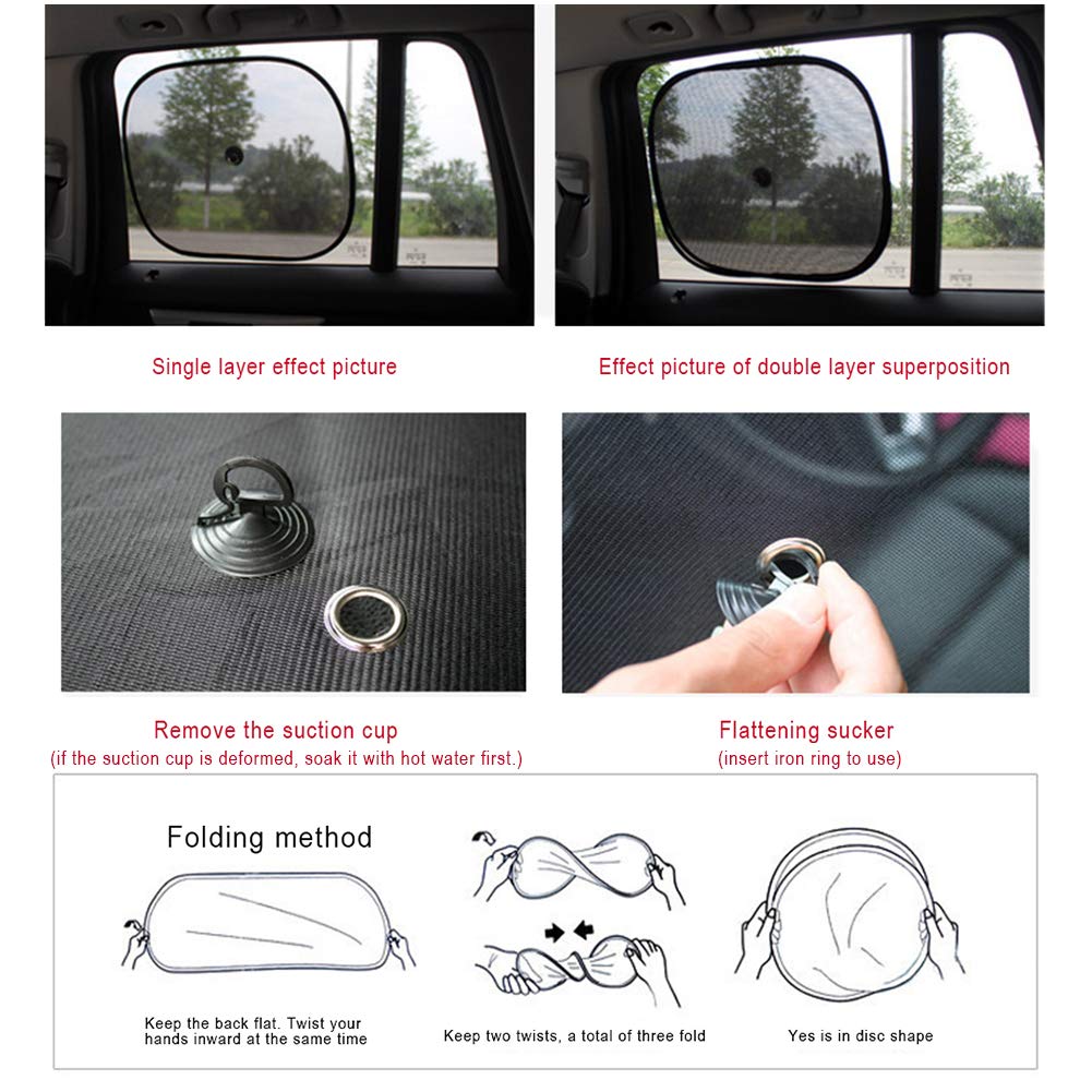 2PCS Universal Car Window Sun Shade - Breathable Mesh UV Protection for Baby & Kids (44cm×36cm) | Blocks Sun Glare & Heat | Perfect for Road Trips, Summer Driving & Child Safety