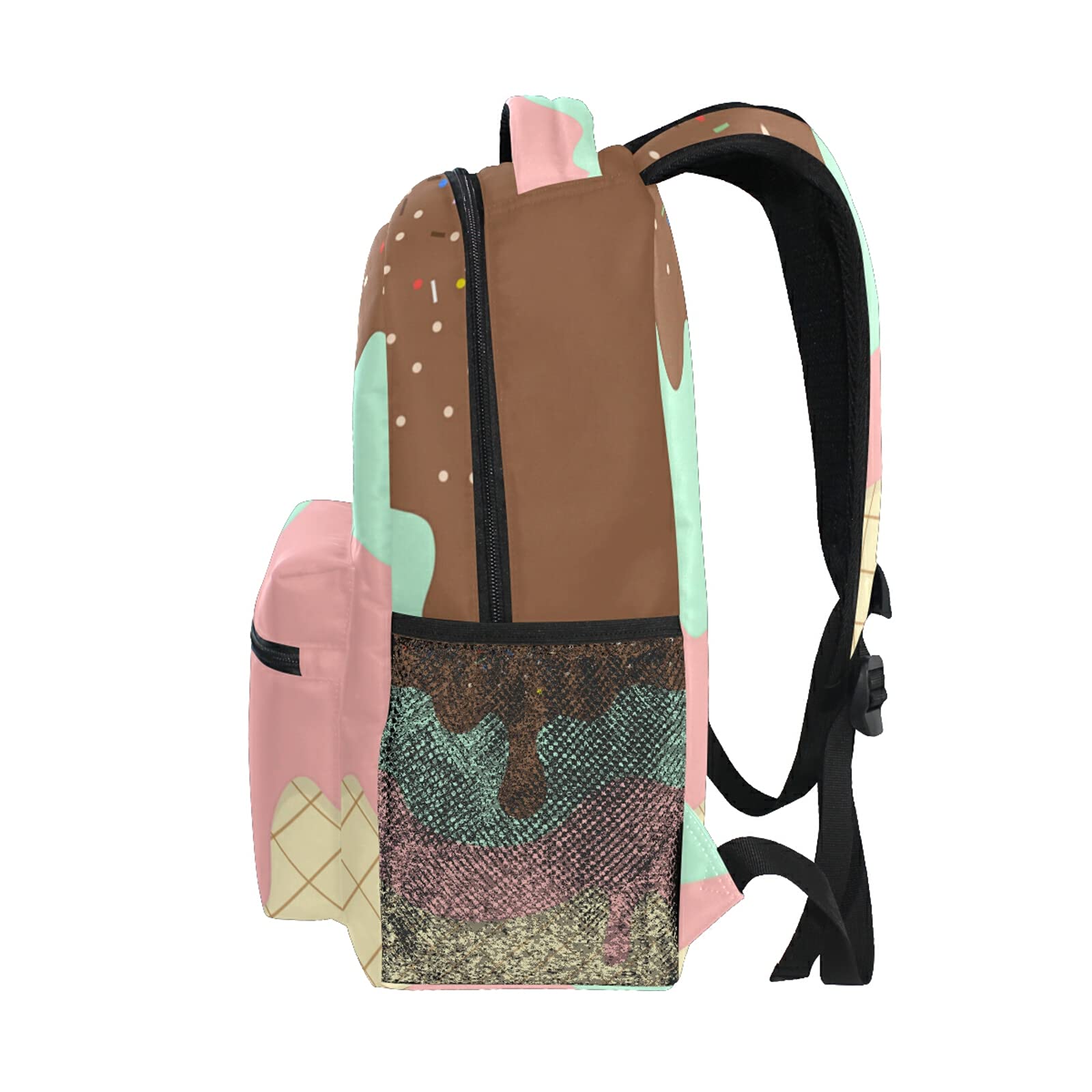 Personalized Laptop Backpack for High School & College Students - Custom Name Bookbag for Teens & Adults, Sweet Ice Cream Design, Durable Travel Daypack for School, Work & Casual Use