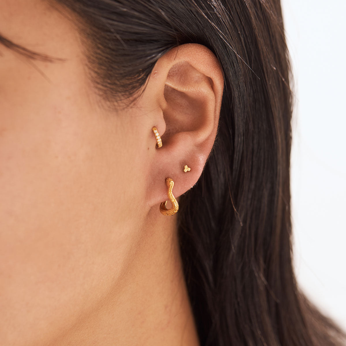 Mystic Serpent Huggie Hoop Earrings in 14K Gold - Perfect for Parties, Weddings & Everyday Elegance