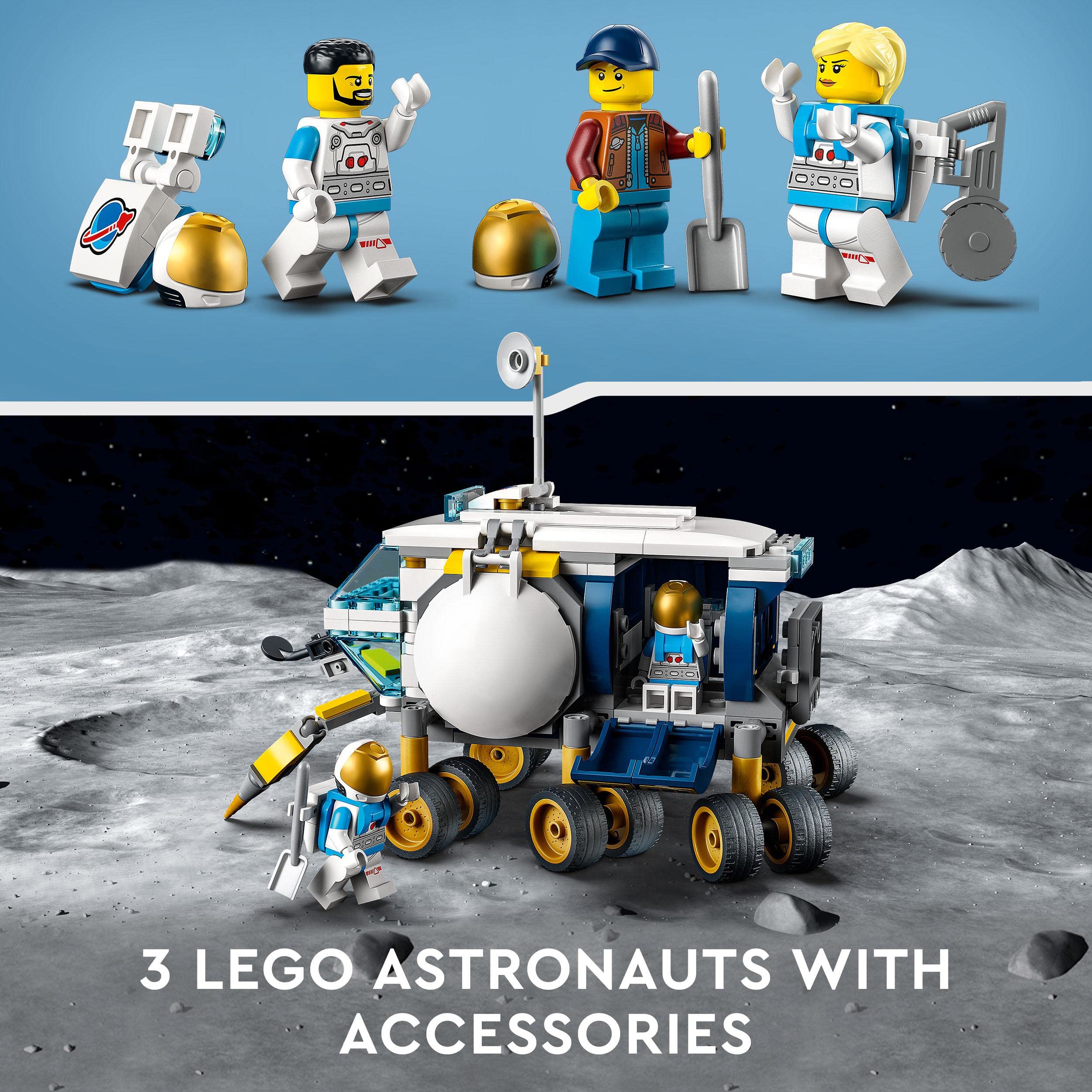 LEGO 60348 City Lunar Exploration Vehicle | NASA-Inspired Space Toys for Kids Ages 6+ | Astronaut Minifigures | STEM Learning & Imaginative Play