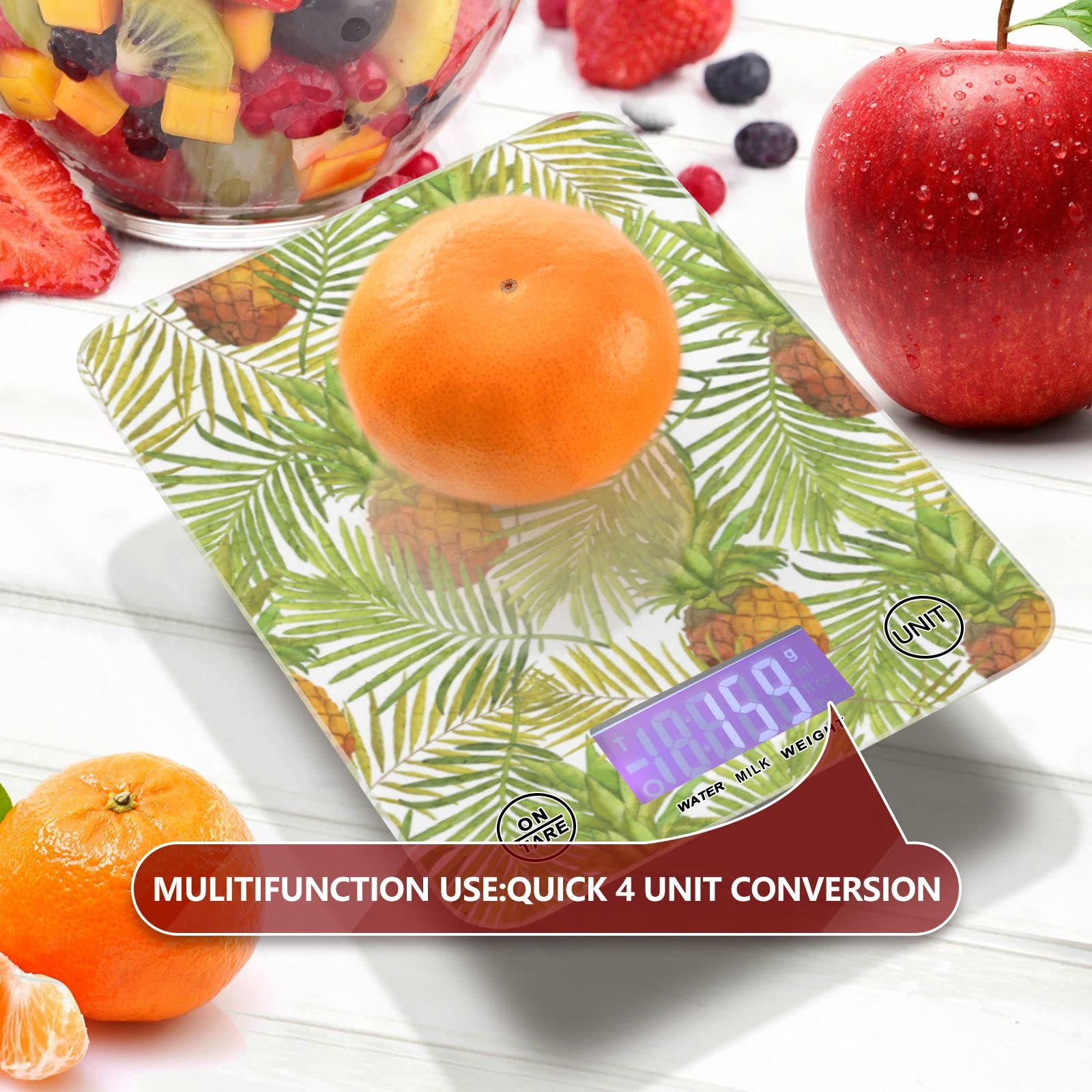 Premium Digital Kitchen Scale for Fruits, Pineapple, Cooking & Baking - Accurate Ounces/Grams Measurement, Waterproof, Weight Loss Tracking - Perfect for Home, Restaurant & Meal Prep