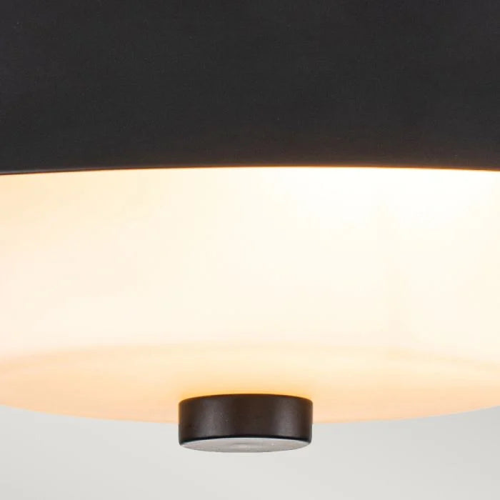 2Lt Flush Mount IP44 Waterproof LED Ceiling Light - Matte Black Finish for Bathroom, Kitchen & Indoor Lighting