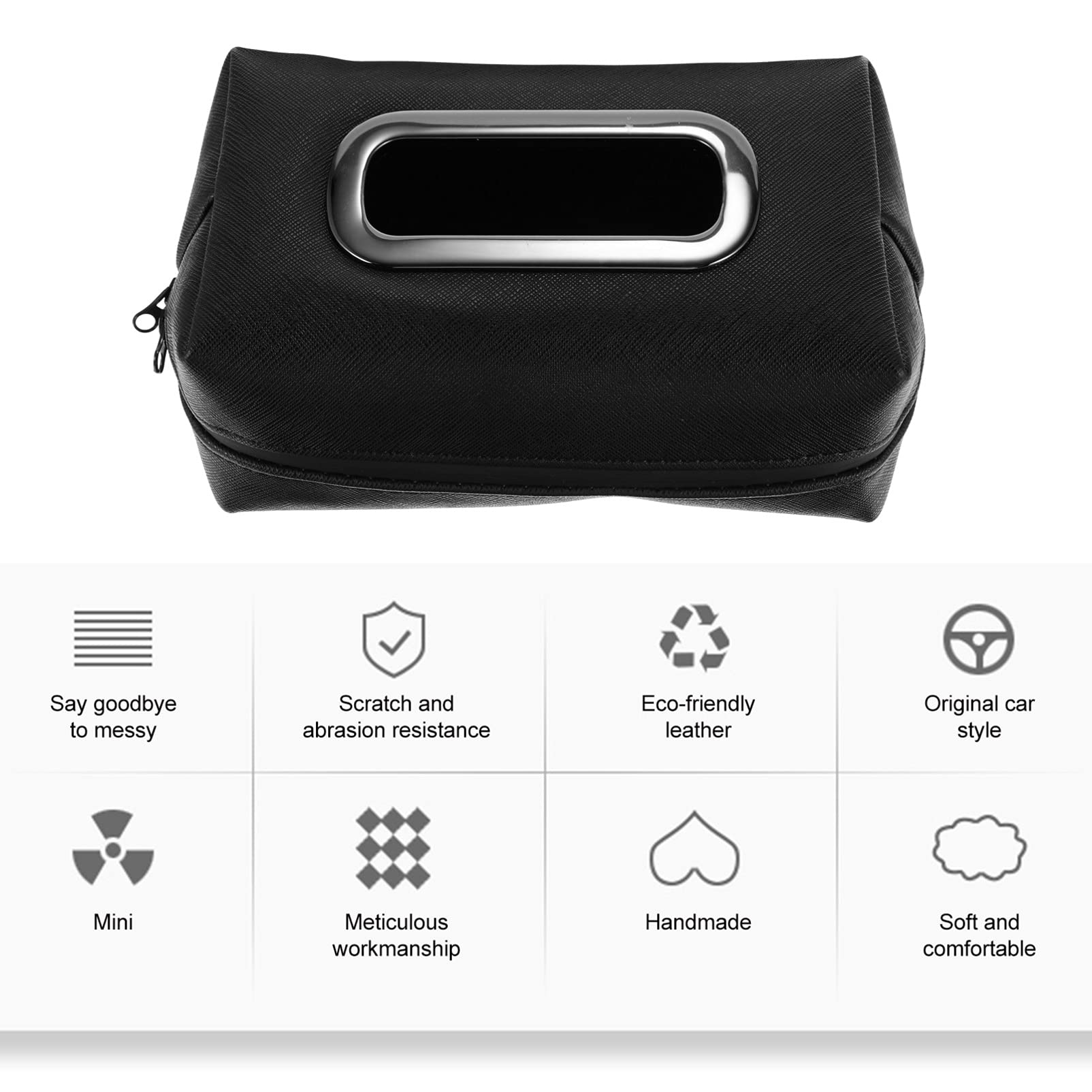 Square Hanging Paper Box & Sun Visor Napkin Holder - Car Tissue Dispenser with Leather Shade Container | Perfect for Car, Office & Home Organization