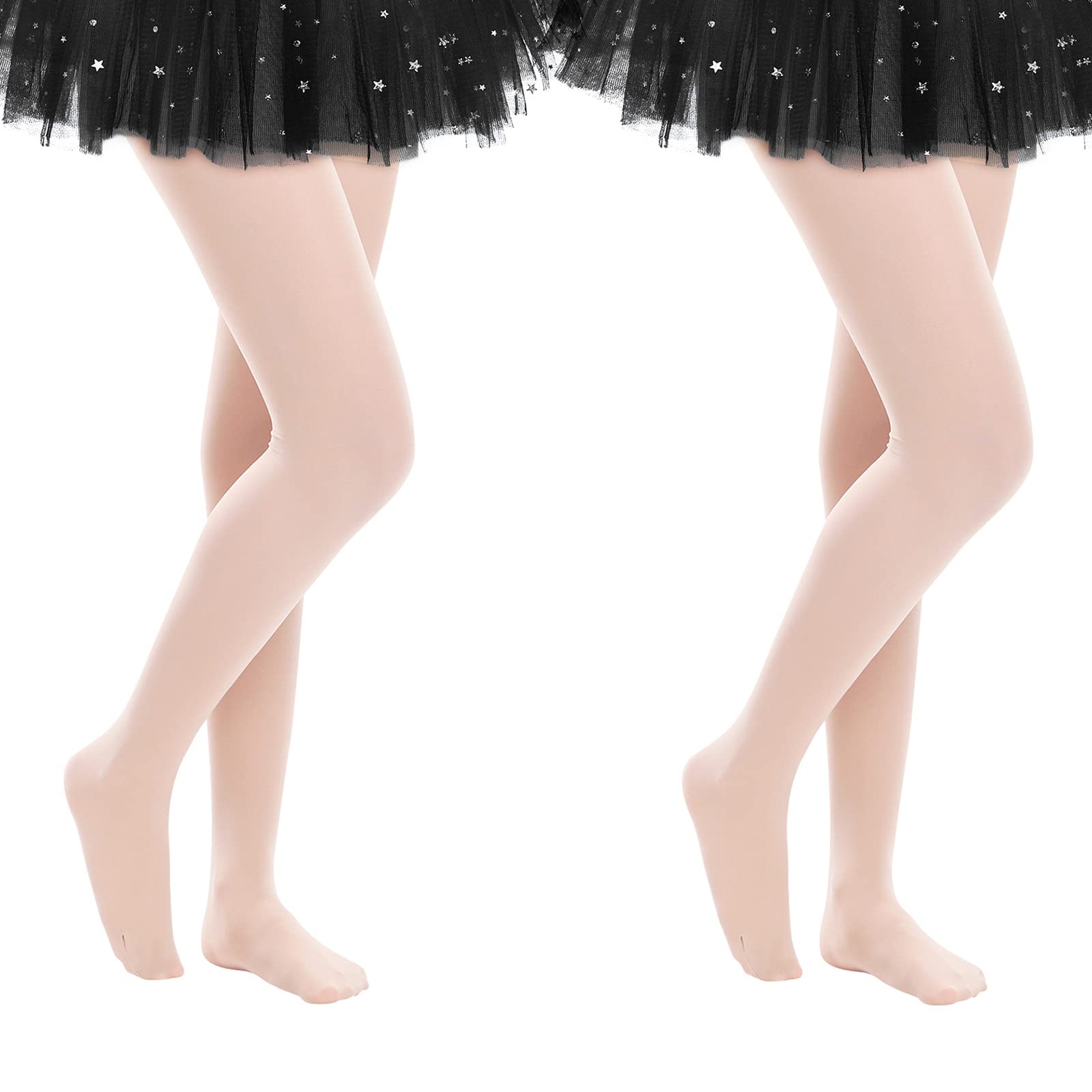 American Trends Girls Ballet Tights - Dance Stockings for Toddlers & Kids - Soft Stretch Leotard Tights for Ballet Class, Dance Practice & School Uniform (Perfect for Recitals, Performances & Everyday Wear)
