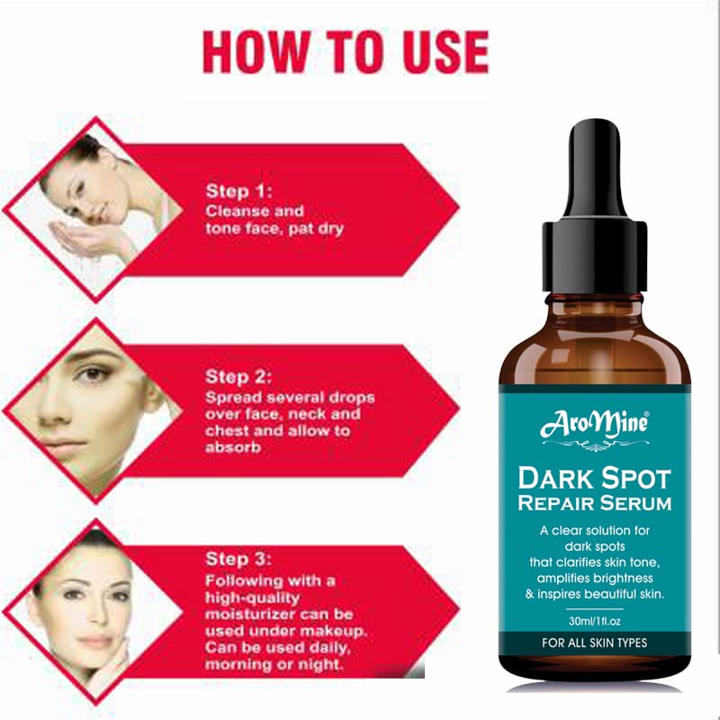Dark Spot Repair Face Serum with Hyaluronic Acid & Vitamin E - Brightening Treatment for Hyperpigmentation, Age Spots & Uneven Skin Tone | 30ml Anti-Aging Facial Serum for Day & Night Use