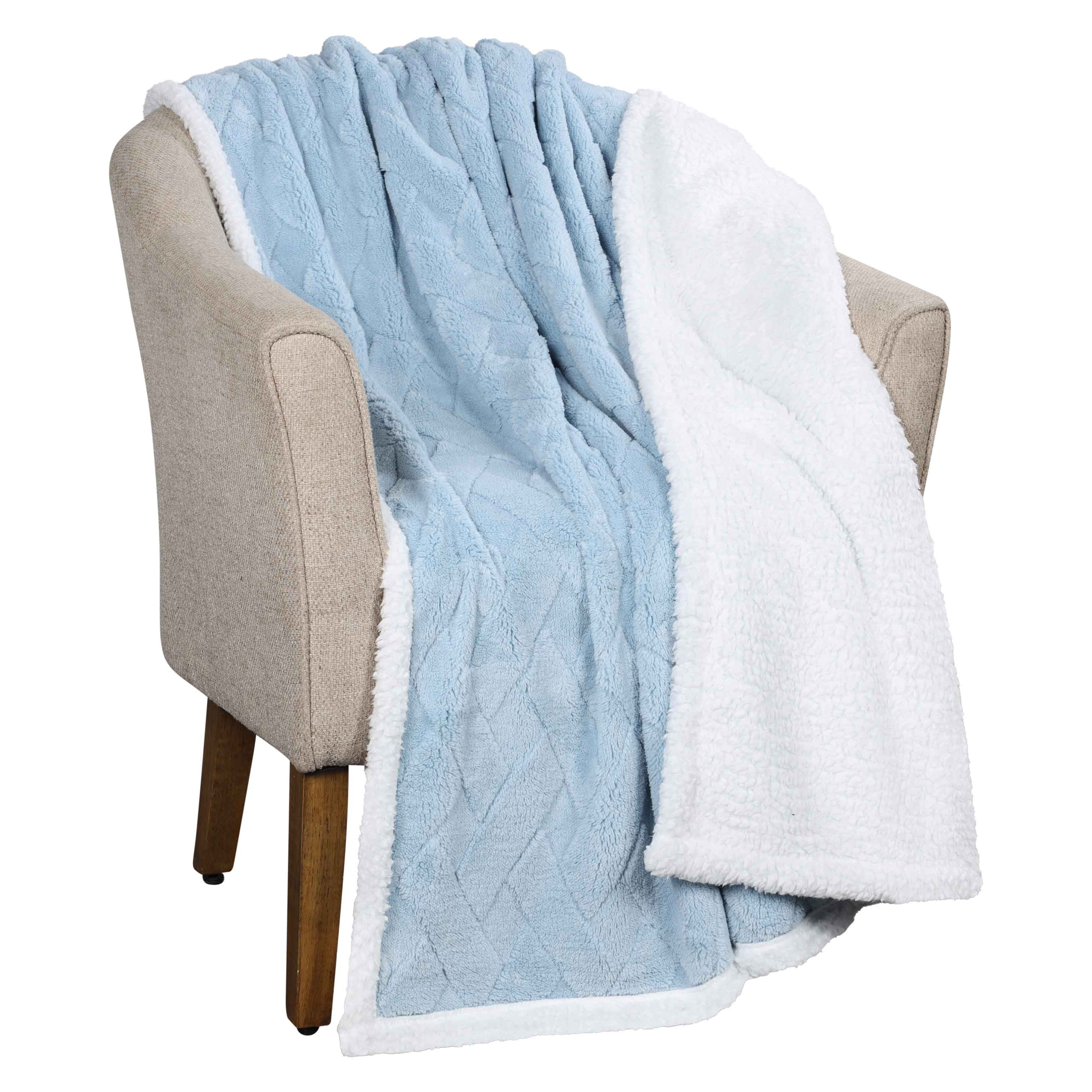 Nuuk Reversible Jacquard Lattice Plush Sherpa Fleece Blanket - Soft Cozy Throw for Couch, Bed & Travel - Perfect for Winter Nights, Camping & Home Decor