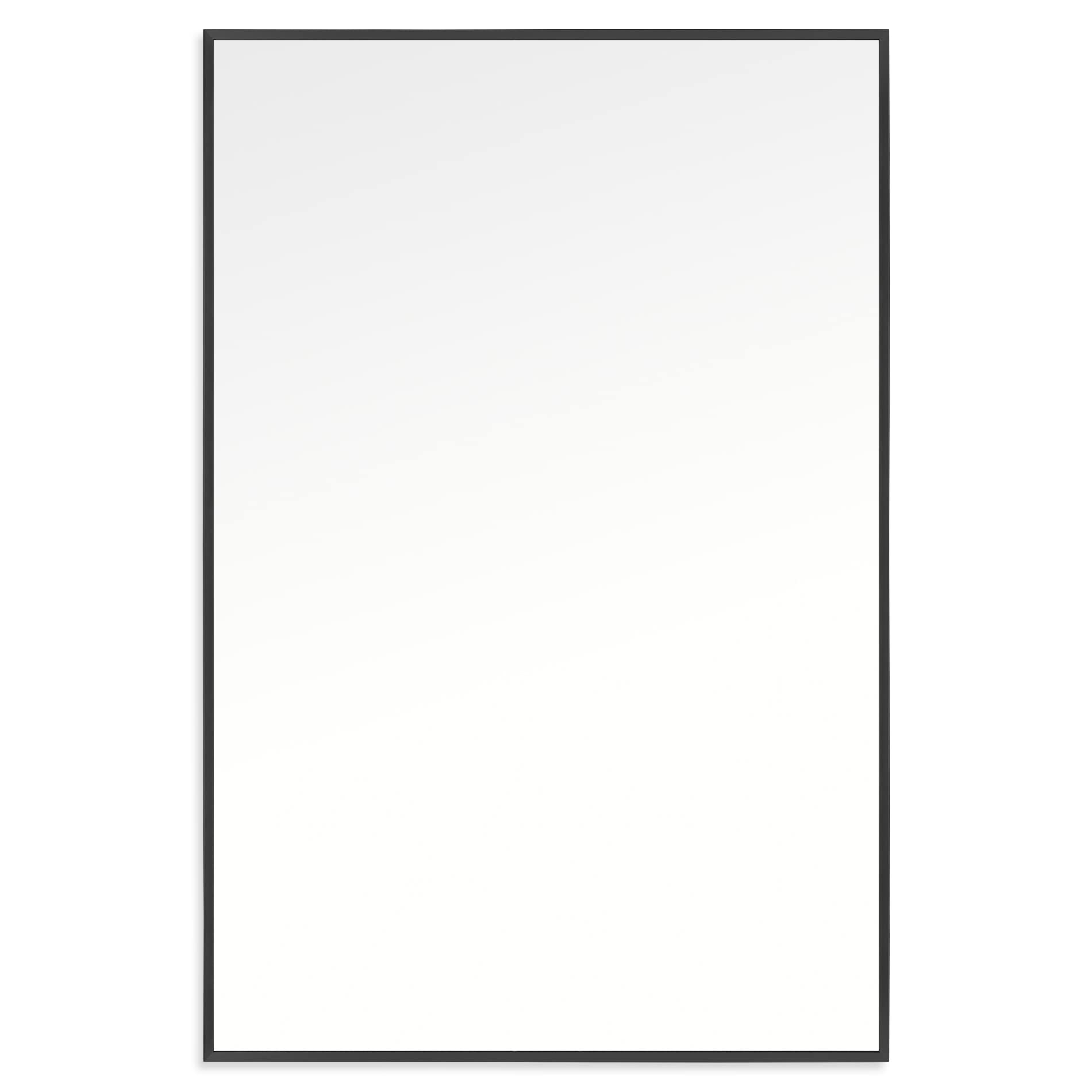 Large 24x36 Inch Modern Wall Mirror with Metal Frame - Art Deco Style Rectangular Mirror for Living Room, Bedroom, Bathroom & Entryway - Hangs Horizontal or Vertical - Black Aluminum Finish - Perfect for Home Decor & Vanity Areas