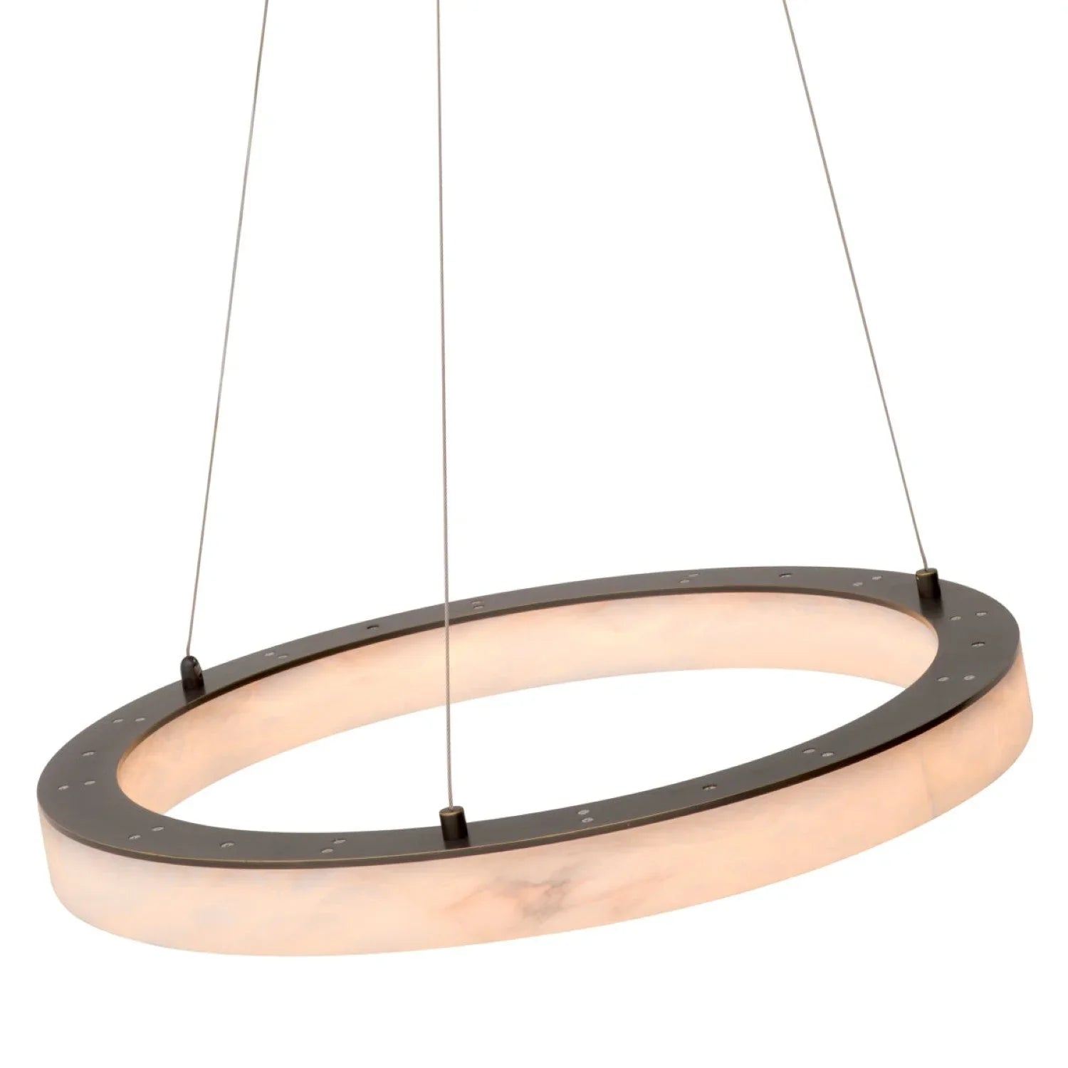 Raymond Modern Round Alabaster Pendant Chandelier - Elegant Lighting Fixture for Living Room, Dining Room & Bedroom | Dimmable Hanging Light for Home Decor