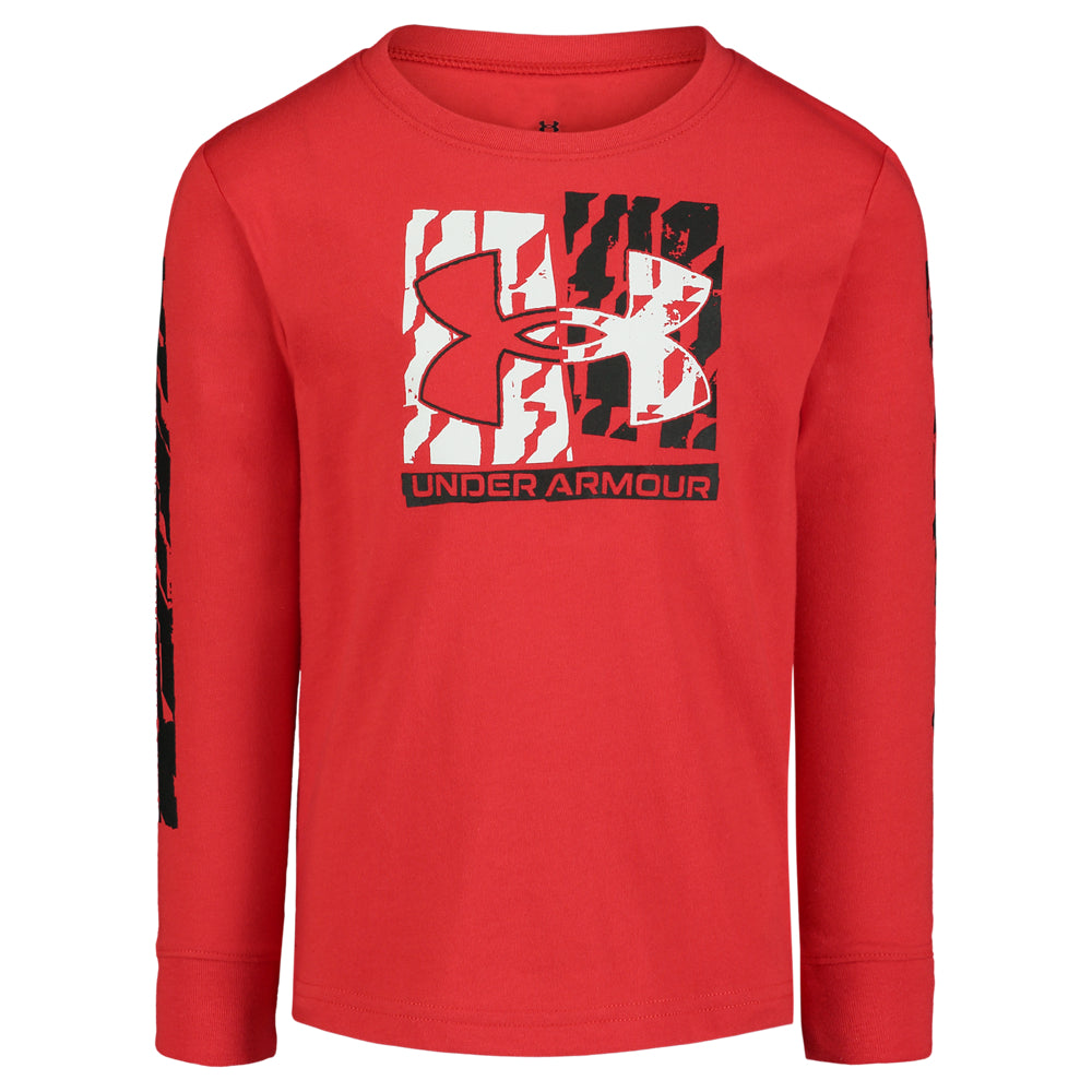 Under Armour Boys' Toddler Long Sleeve Shirt with Zig Zag Logo - Comfortable Athletic Wear for Playtime & Preschool Activities