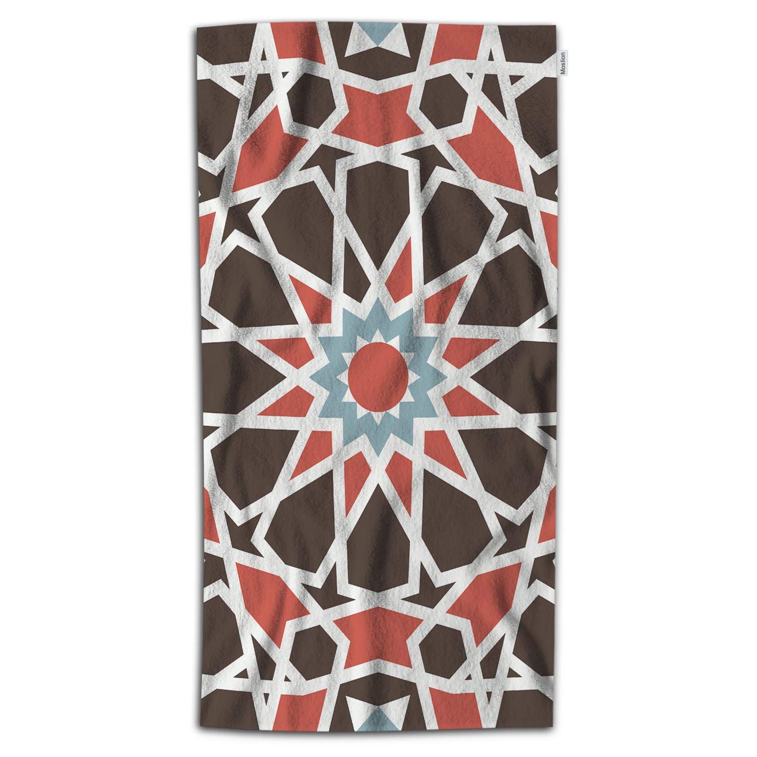 Moslion Arabesque Pattern Bath Towels - 64x32 Inch Abstract Floral Design Soft Polyester Microfiber Bath & Hand Towels for Luxury Bathroom, Spa, and Guest Room Decor