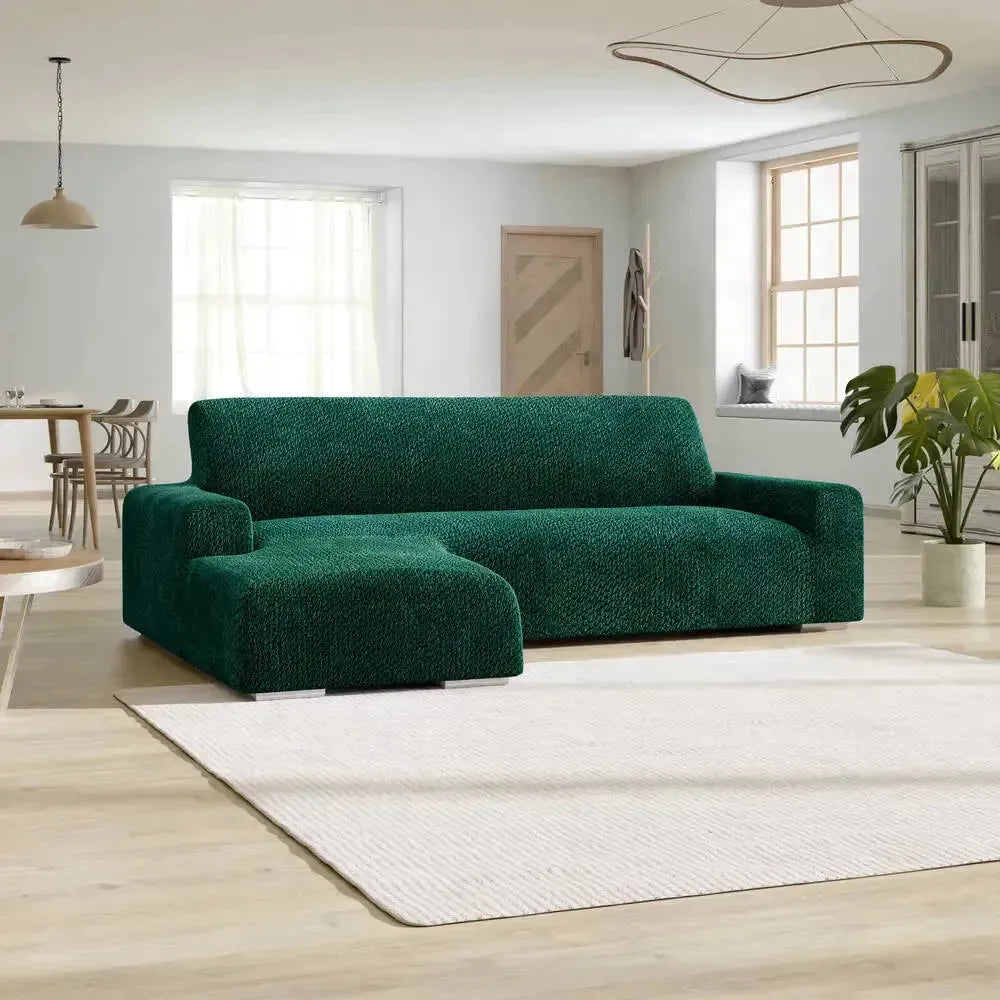 L Shaped Sofa Slipcover with Left Chaise - Soft Velvet Stretchable Couch Cover - Perfect for Living Room, Home Theater & Family Gatherings