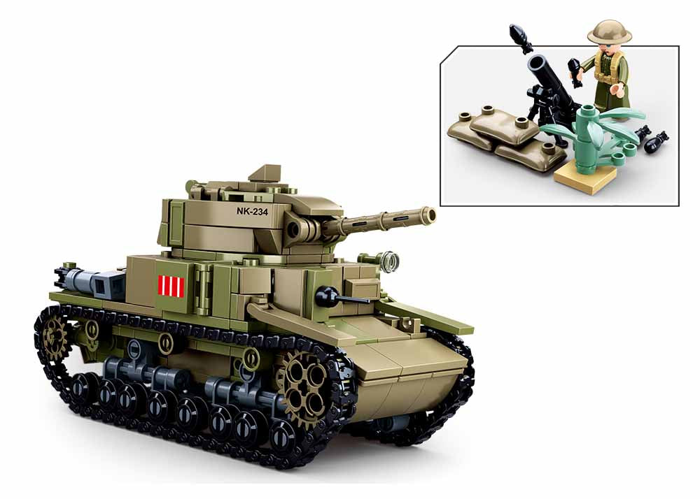 Medium Italian WWII Tank M38 B0711 - 463 Pcs Military Building Blocks for History Enthusiasts & Model Collectors - Perfect for Display, Gifts, and Educational Scenes