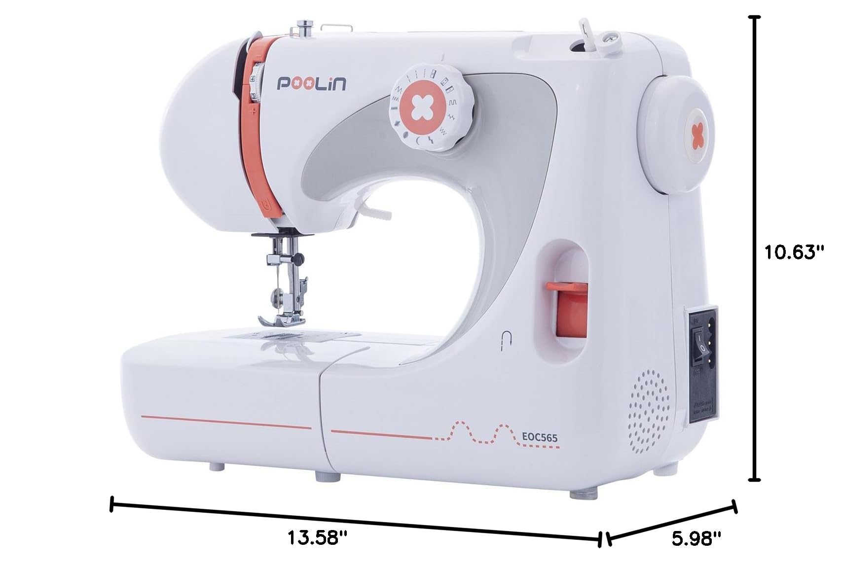 Kids Sewing Machine with 27 Stitch Patterns - Includes Video Tutorials, Quick Guide & Accessories | Perfect for Beginners, DIY Crafts & Sewing Projects (Model EOC565)