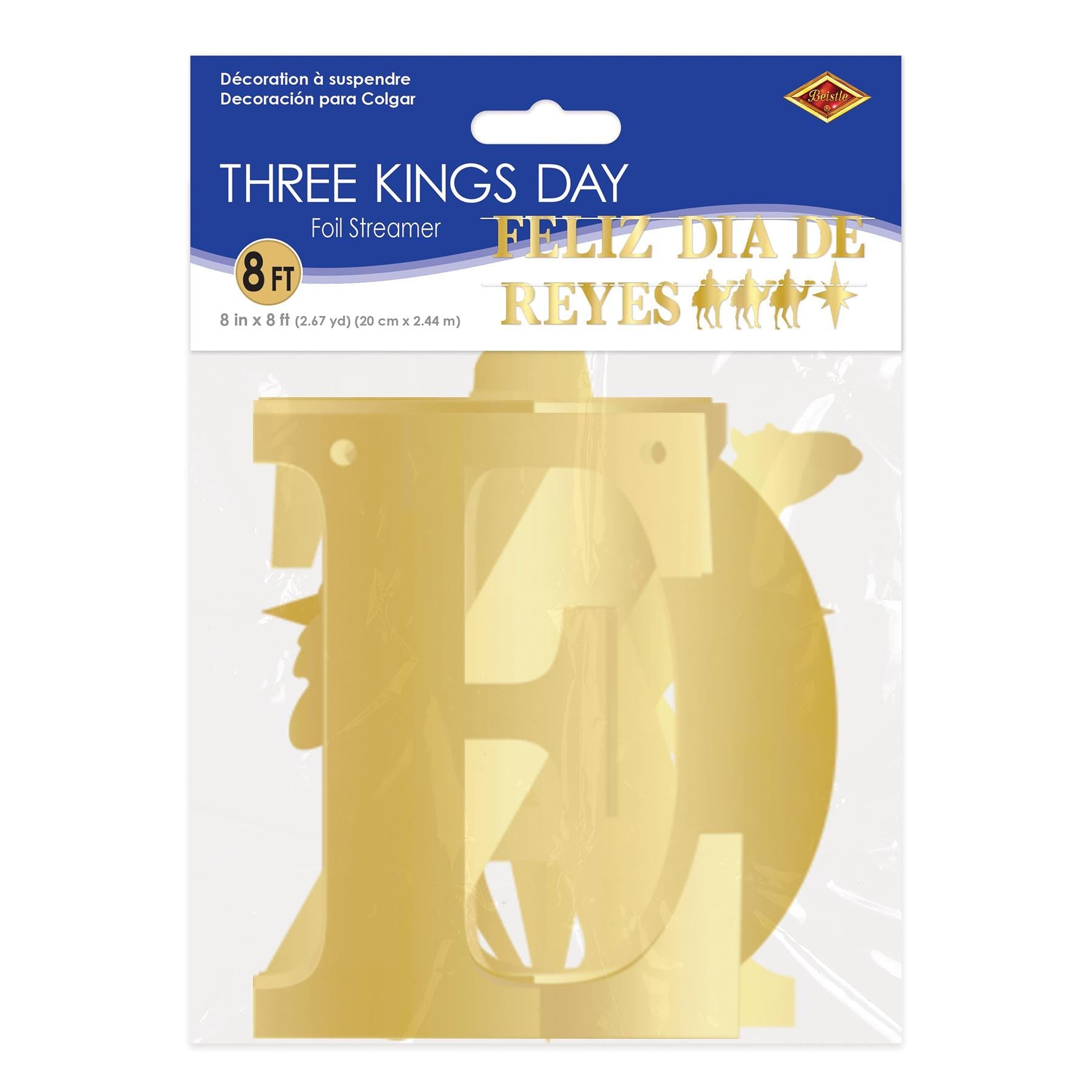 12 Pack Beistle Christmas Foil Three Kings Day Streamers - Colorful Holiday Party Decorations for Christmas, Epiphany & Winter Celebrations