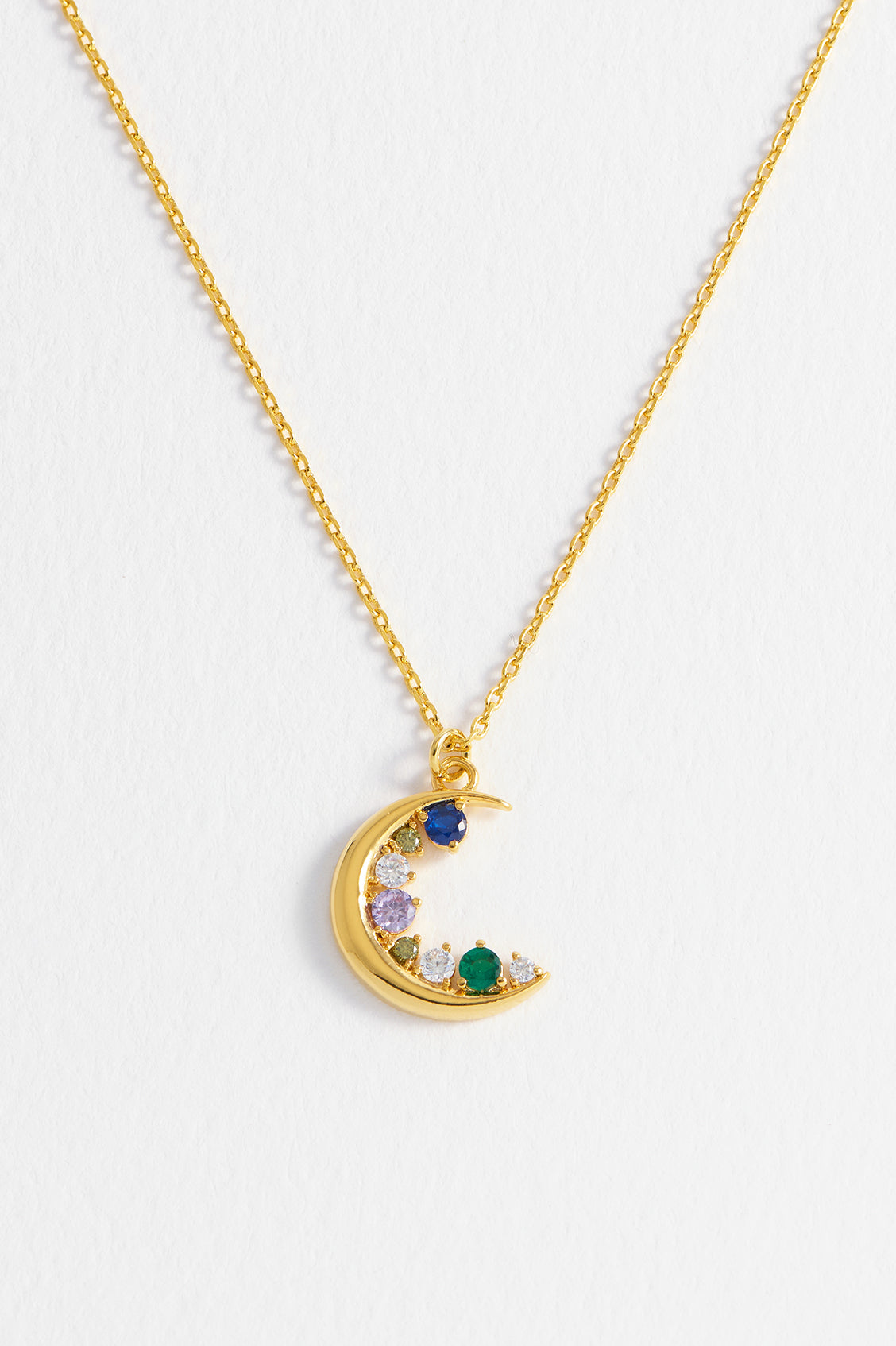 CZ Moon Pendant Necklace - 925 Sterling Silver Elegant Celestial Jewelry for Women - Perfect for Date Night, Birthday Gifts & Everyday Wear