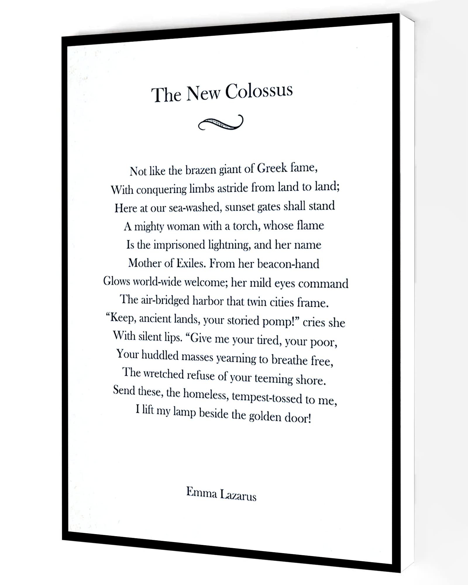 The New Colossus Poem by Emma Lazarus - Framed Canvas Wall Art 8
