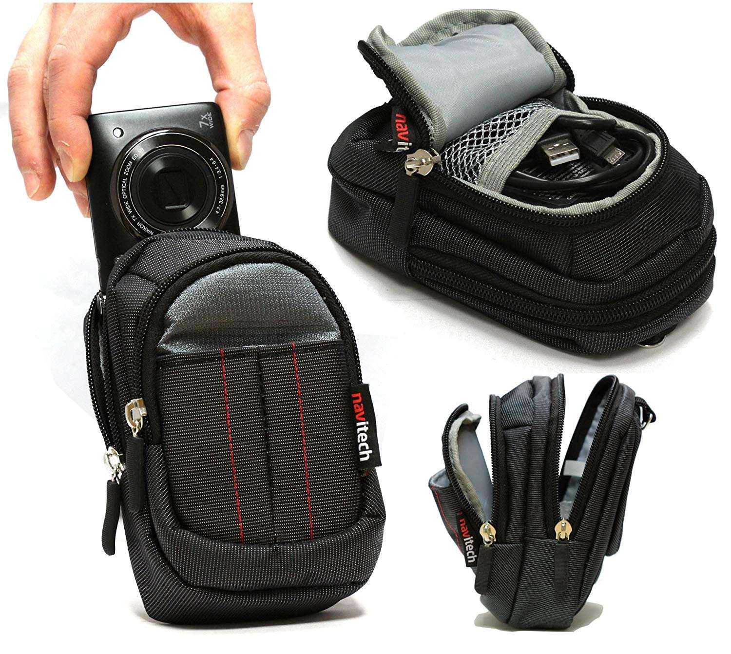 Navitech Black Digital Camera Case - Waterproof & Shockproof Protective Cover for Goopow Kids Camera - Perfect for Travel, Outdoor Adventures & School Projects