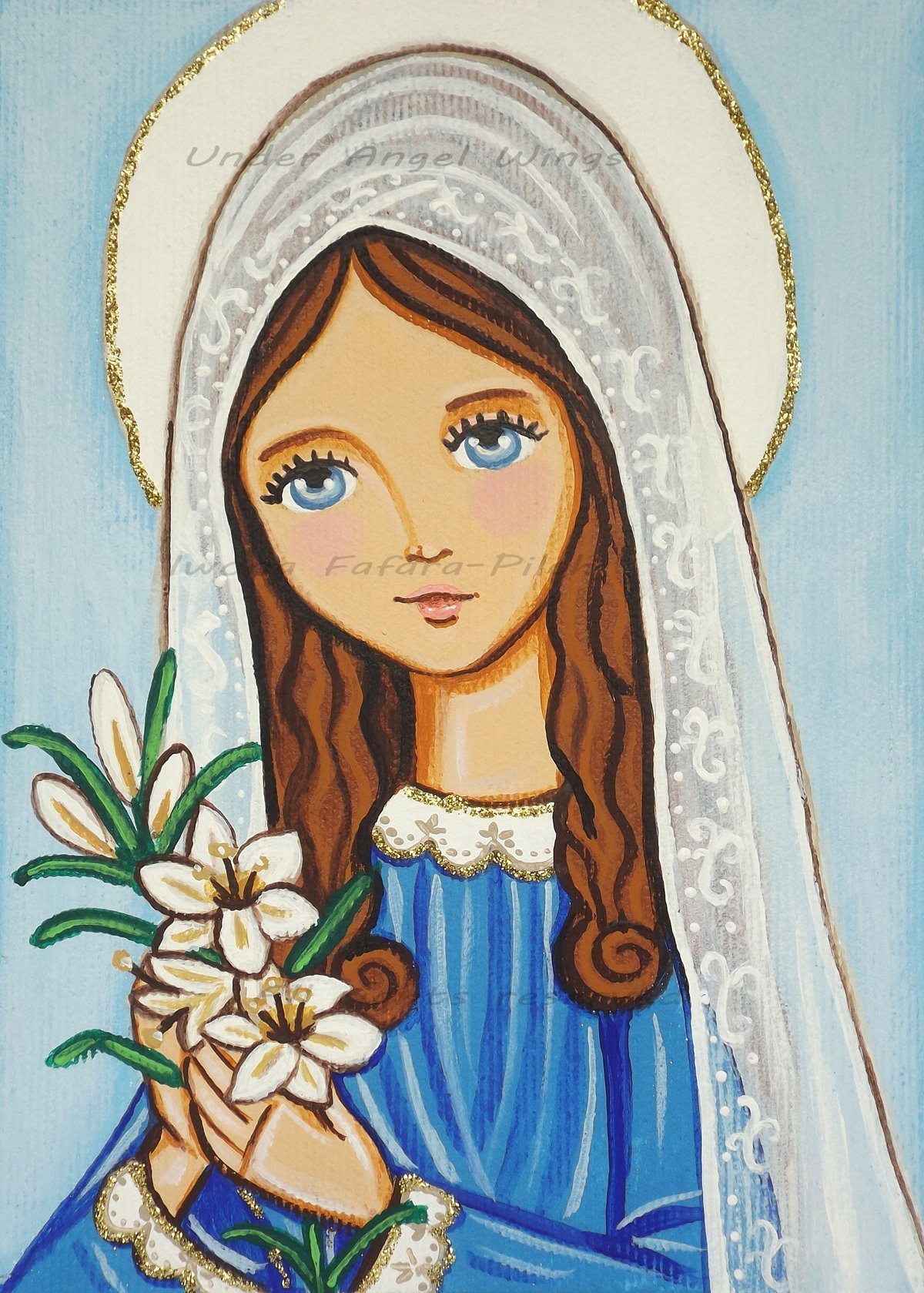 Virgin Mary Necklace - First Communion Jewelry & Catholic Pendant for Women - Religious Gift for Baptism, Confirmation, Weddings - Our Lady of Grace Medallion - Mother Mary Catholic Jewelry
