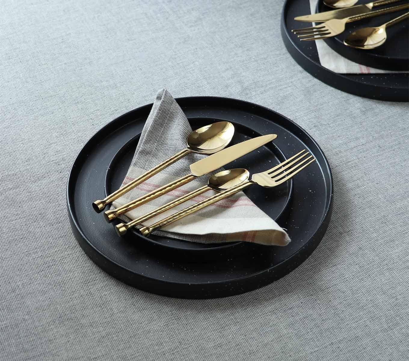 Premium 4-Piece Gold Cutlery Set - Elegant Stainless Steel Flatware for Dining, Parties & Gifts