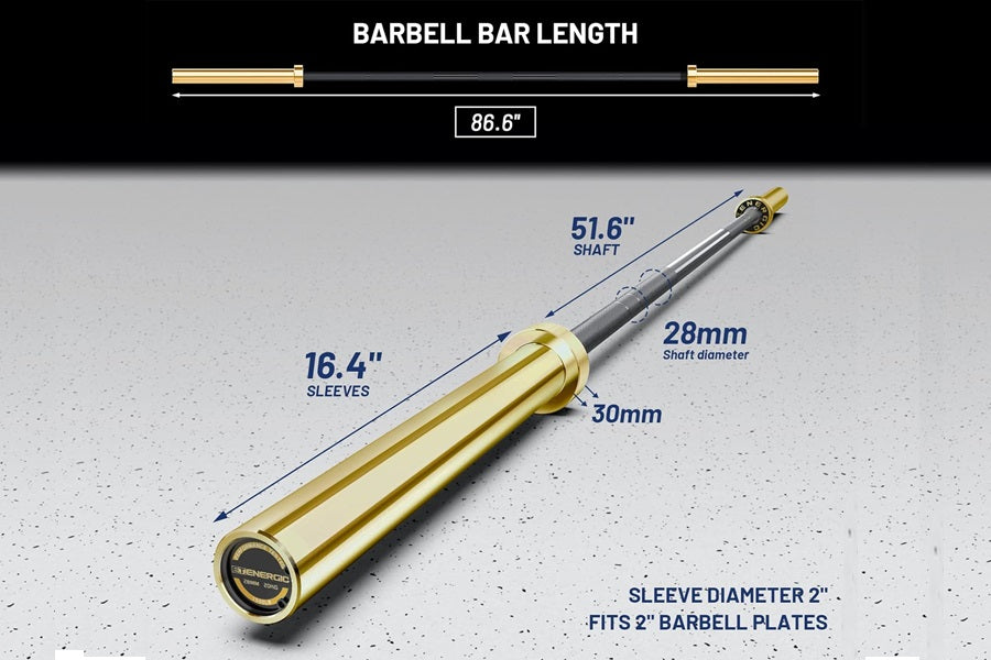 Warrior Black Cerakote & Gold Titanium Barbell - Premium Gym Equipment for Strength Training & Bodybuilding - Perfect for Home Gyms & Fitness Centers