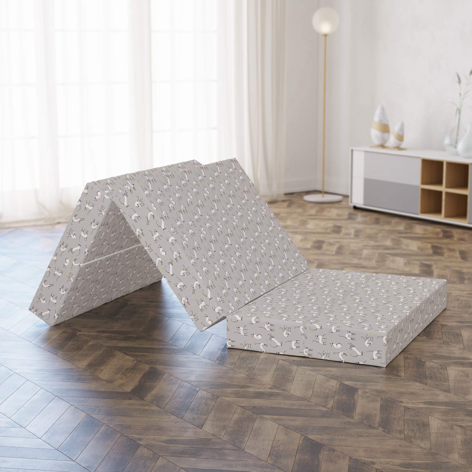 Ambesonne Asian Foldable Mattress for Cats & Kittens - 74.8