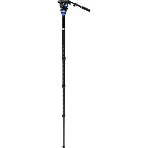 Benro Aero 6 PRO Carbon Fiber Video Tripod with S6 PRO Fluid Head - 13.2 lb Capacity, Leveling Column & Monopod Conversion for Travel Filmmaking - Perfect for Vlogging, Documentary & Outdoor Photography (C3883TS6PRO)