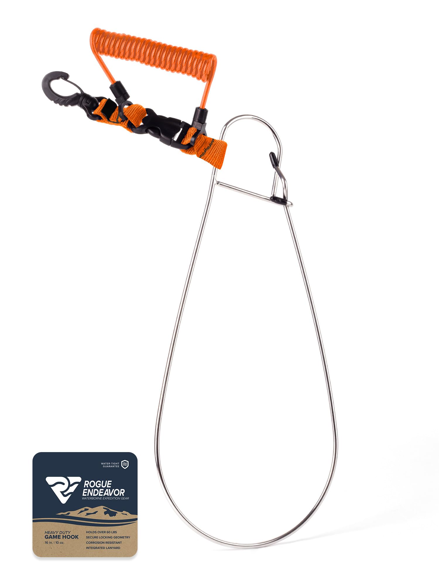 Rogue Endeavor® Large Stainless Steel Fish Stringer Clip with Quick Release 36