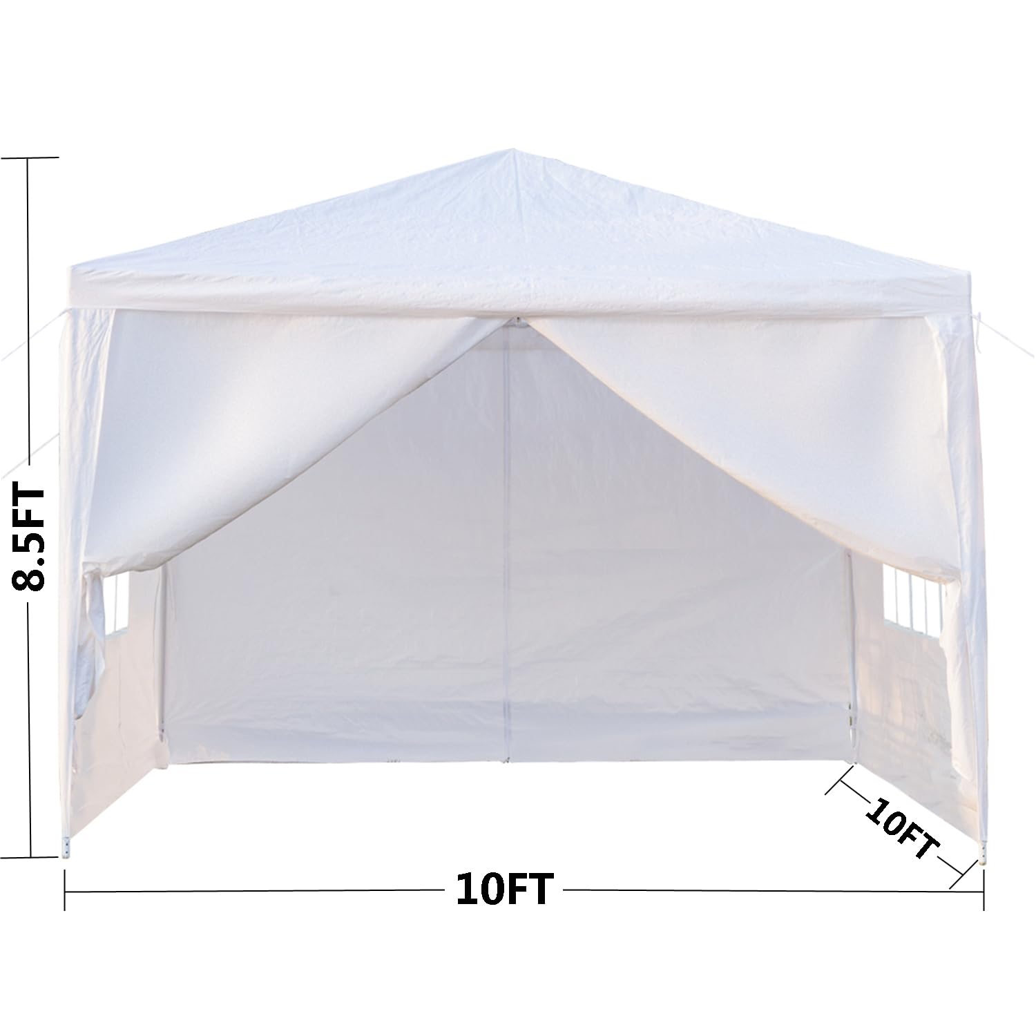 10'x10' Waterproof Outdoor Gazebo Canopy Tent with Removable Side Walls & Spiral Tubes - Perfect for Weddings, Parties, Camping, Market Stalls & Commercial Use - Heavy Duty Shelter for All Weather Conditions