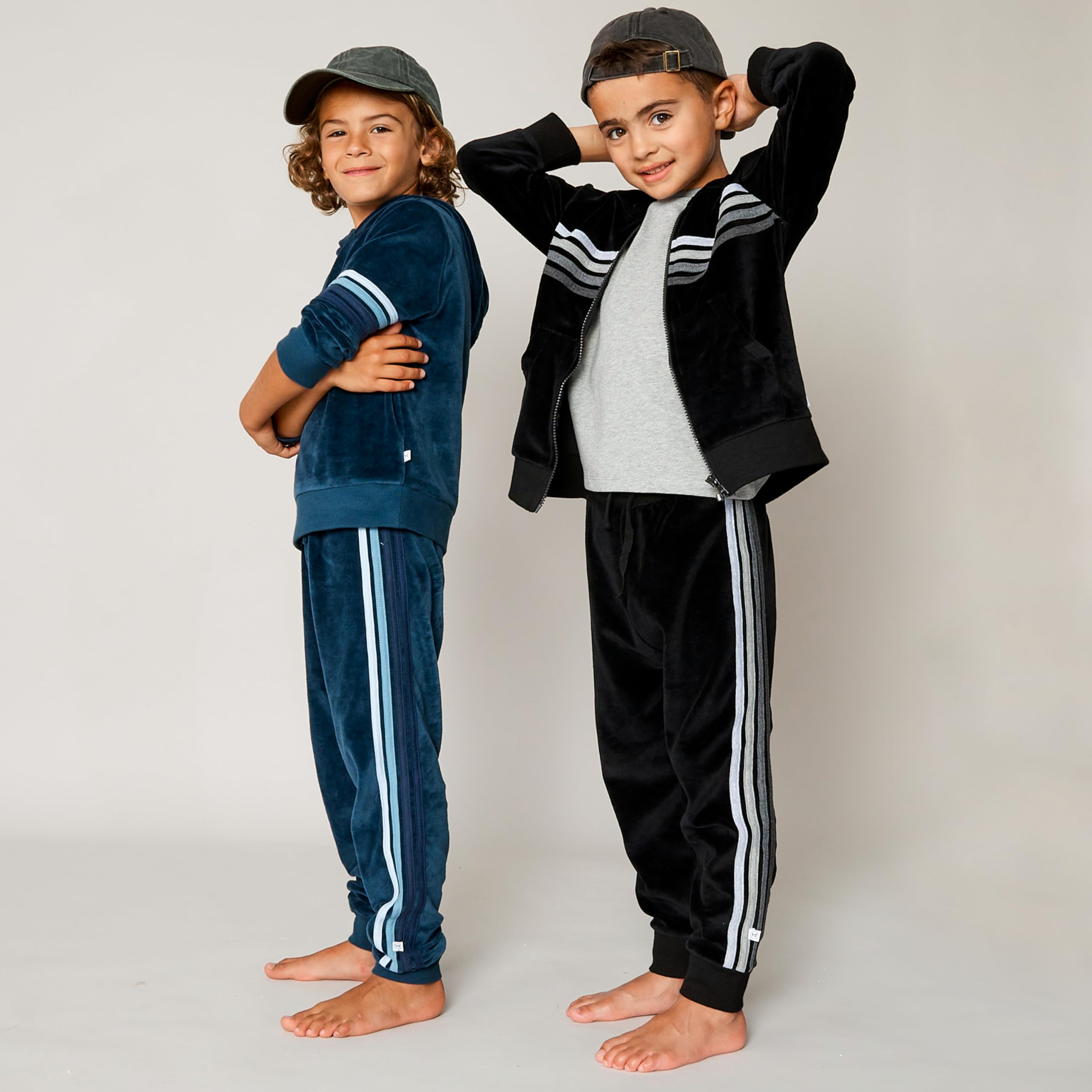 HonestBaby Velour Pullover Hoodie & Zip Front Sweatshirt with Jogger Sweatpants Set - Cozy Outfit for Toddlers, Baby Boys & Girls - Perfect for Playdates, Lounging & Family Photos