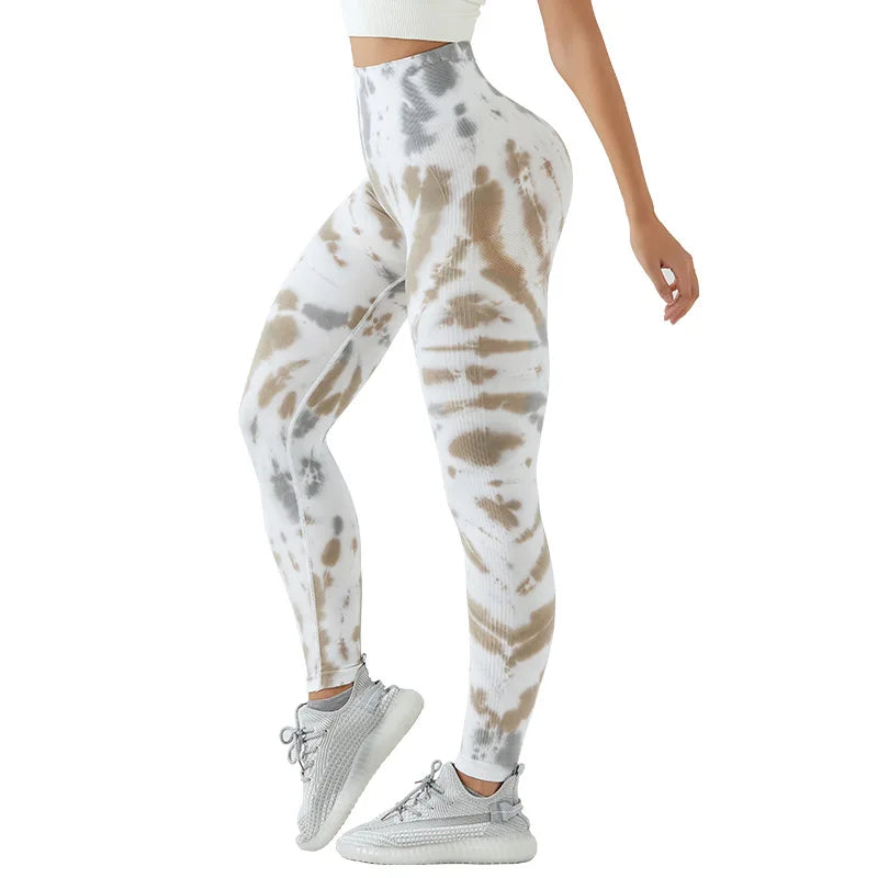Tie Dye Yoga Pants for Women - High Waist Seamless Gym Leggings with Push Up Effect, Workout Tights for Fitness & Running | Perfect for Yoga, Gym, Pilates & Casual Wear