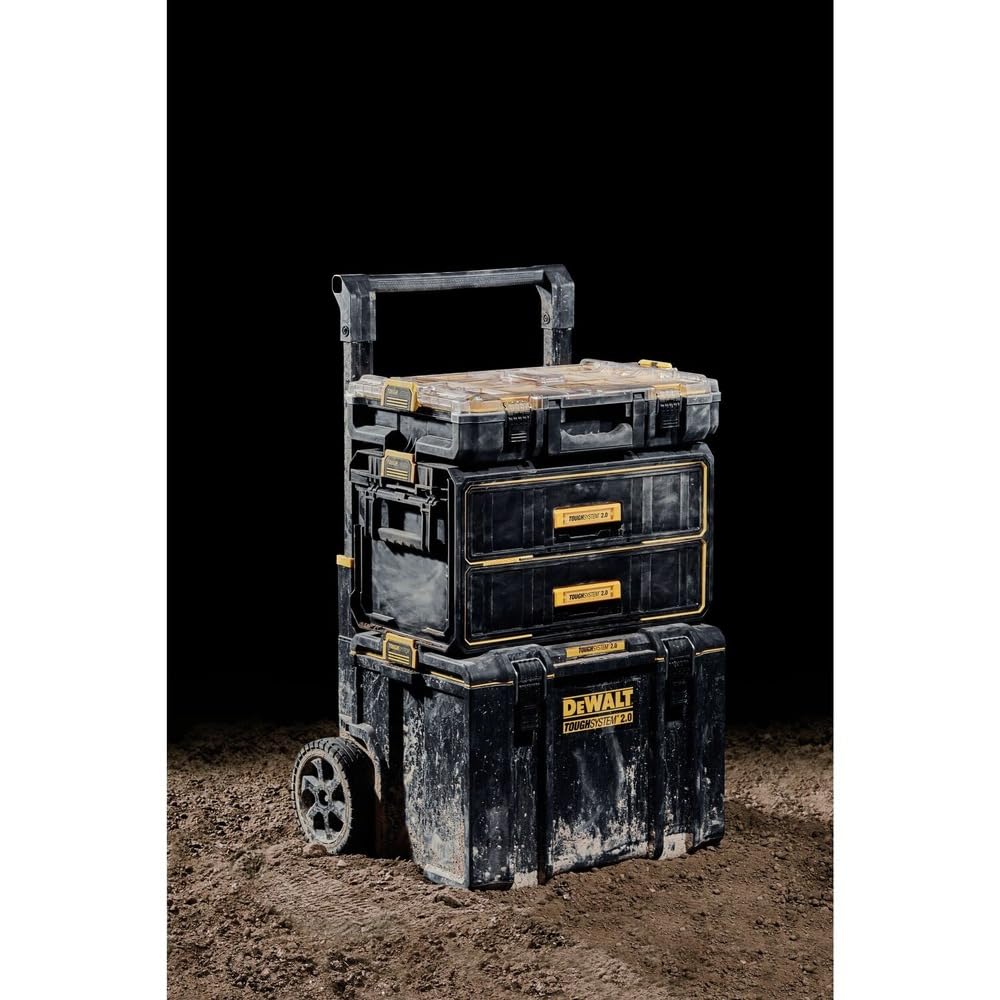 DEWALT Tough System 2.0 2-Drawer Tool Storage Unit - Heavy Duty Tool Box Organizer for Construction, Workshop & Job Site Use