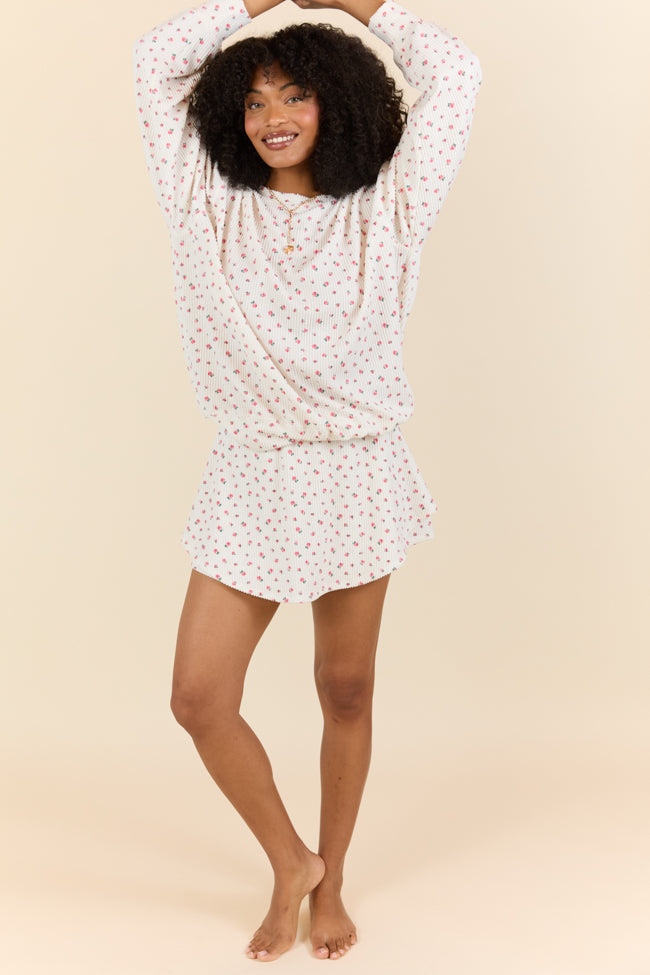 Just Focus Ivory Florette Skort - Women's Tennis Skirt with Built-in Shorts for Sports & Casual Wear | Perfect for Tennis, Golf, Running & Everyday Outfits