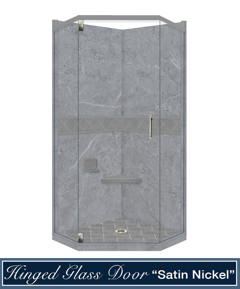 Grio Marble Diamond Neo Frameless Shower Enclosure Kit - Modern Bathroom Upgrade for Luxury Homes & Hotels (Easy Installation, Waterproof Design)