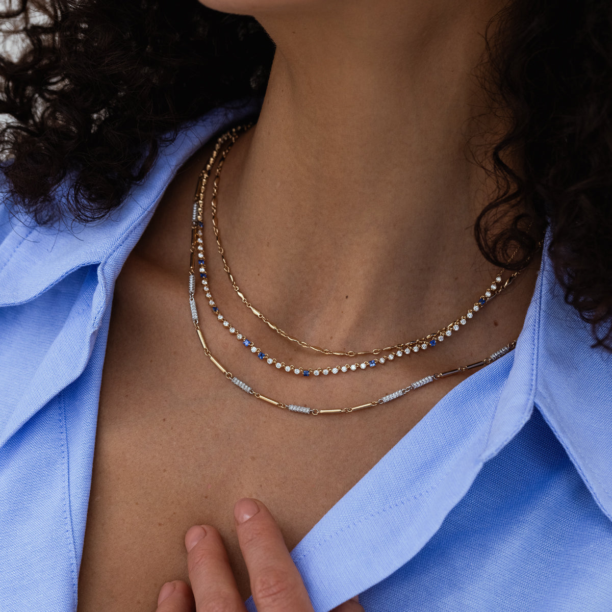Elegant Sapphire and Diamond Necklace for Women - Perfect for Weddings, Anniversaries & Special Occasions