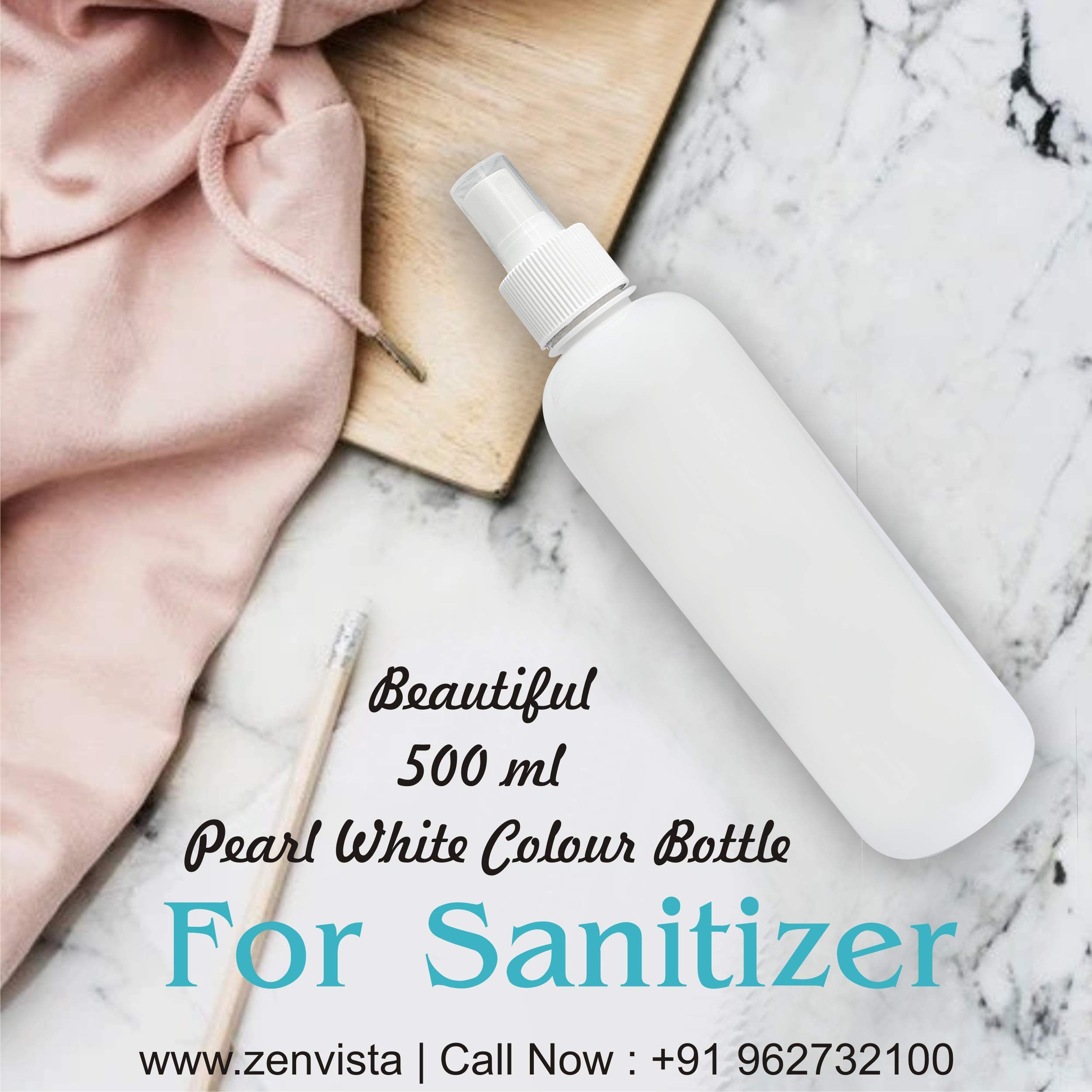 500ml White Empty Pump Dispenser Bottle (Pack of 2) - Cosmetic Container for Shampoo, Lotion, Hair Oil & Sanitizer | Refillable Plastic Pump Bottle for Bathroom, Salon & Travel Essentials
