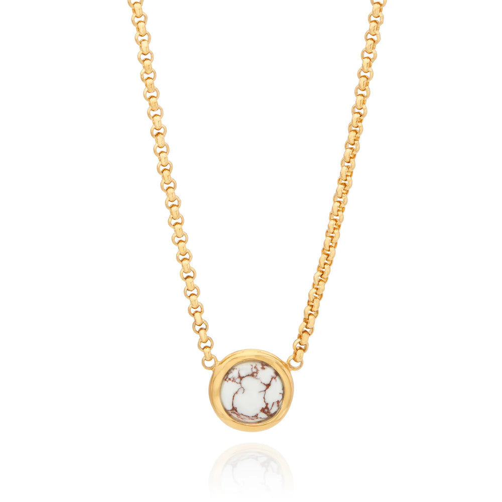 Anna Beck Medium White Buffalo Turquoise Pendant Necklace - Handcrafted Sterling Silver Jewelry for Women | Boho Chic Accessory for Casual Wear, Parties & Special Occasions
