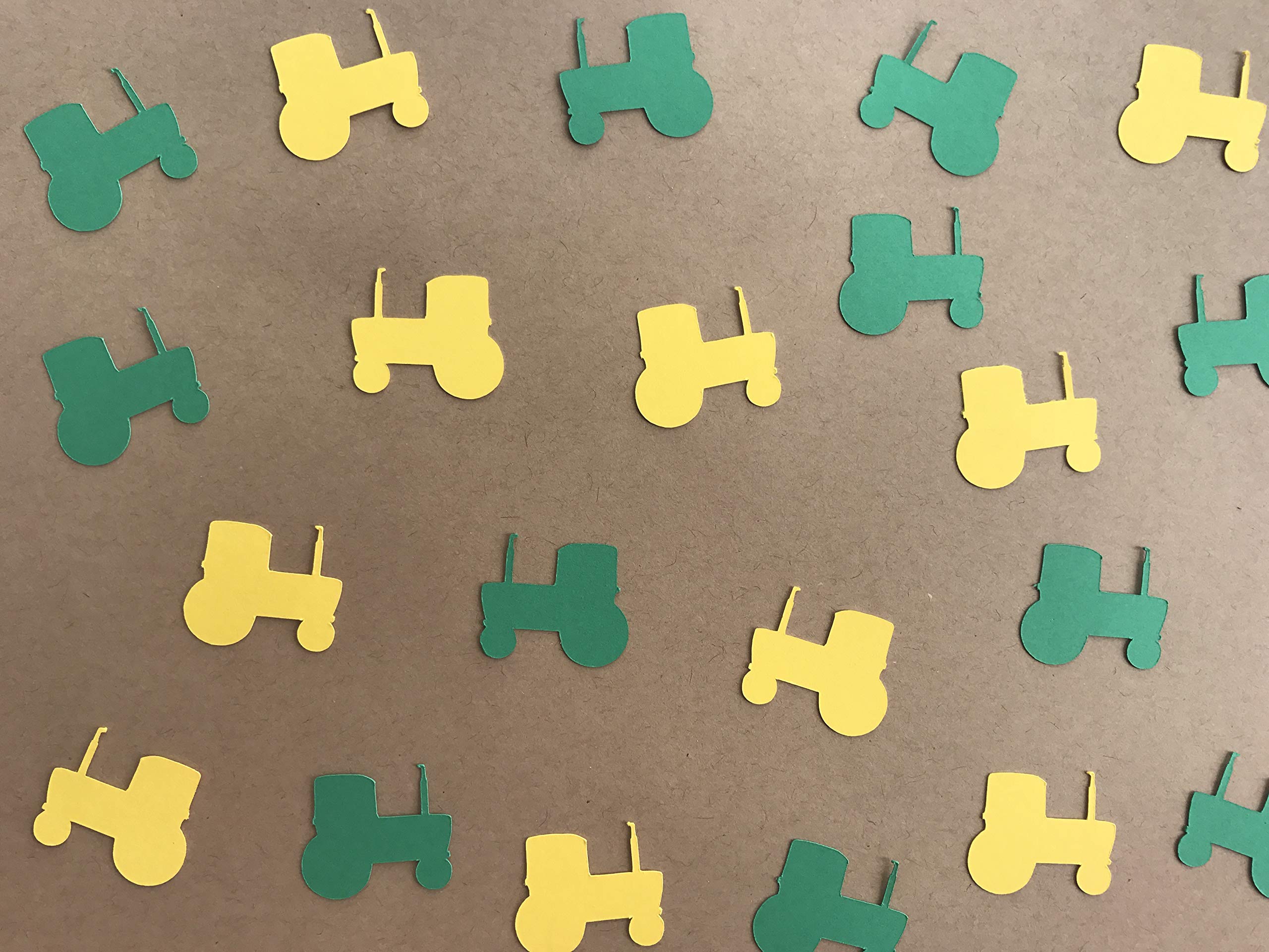Green and Yellow Tractor Confetti - 200 Pieces Farm Themed Party Decorations for Boys Birthday, Baby Shower & Farmhouse Events - Perfect for Tractor Birthday Party, Farm Party Decor, and Gender Reveal