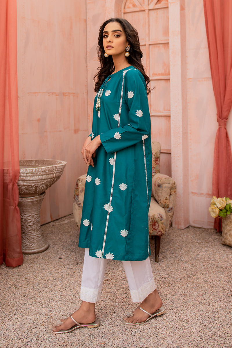 Jade Beryl Embroidered Shirt for Women | Elegant Floral Blouse | Perfect for Casual Outings & Office Wear