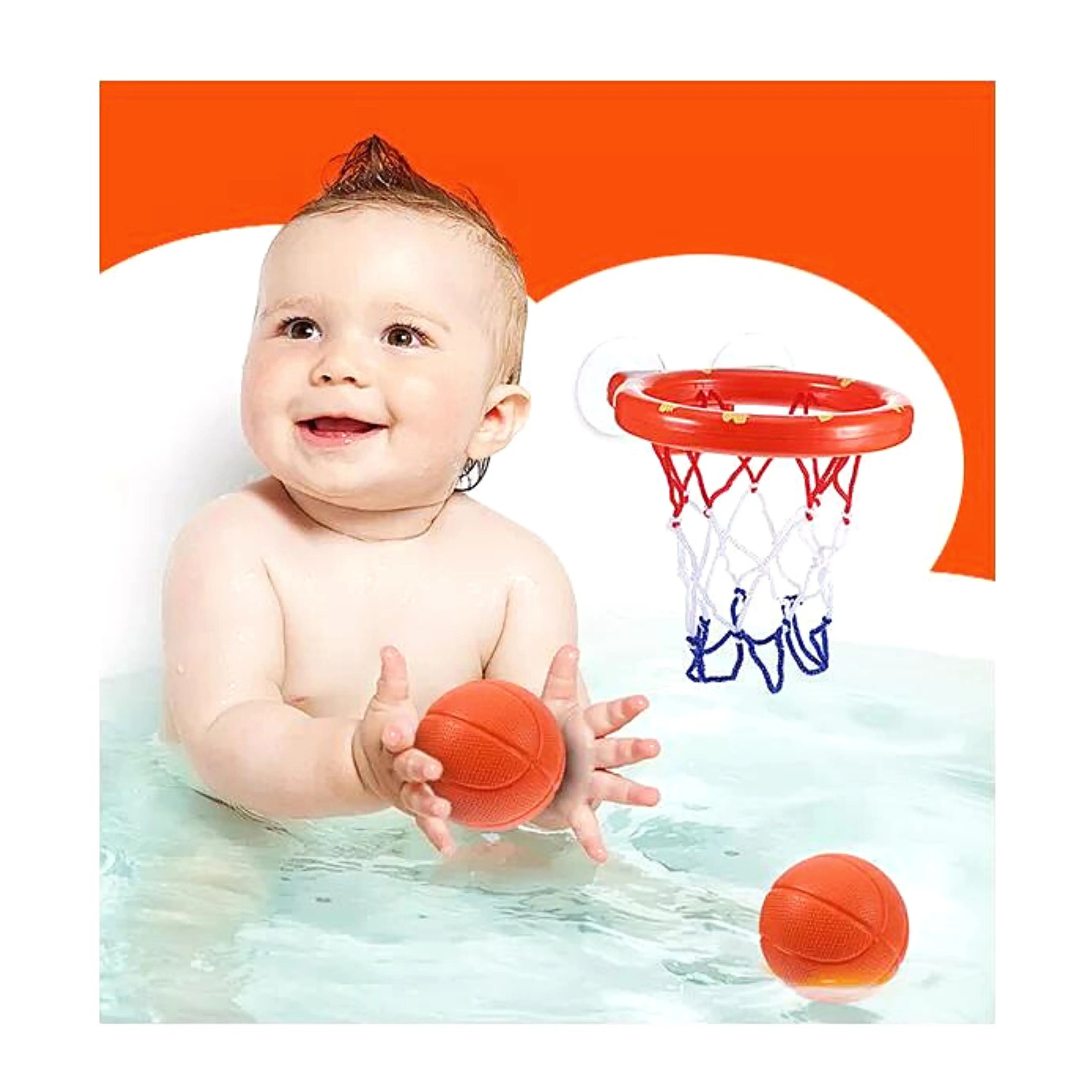 Kids Basketball Swimming Toy Set - Waterproof Shooting Basket Ball for Pool & Bathtub Play - Fun Outdoor & Indoor Water Activity Games for Toddlers & Children