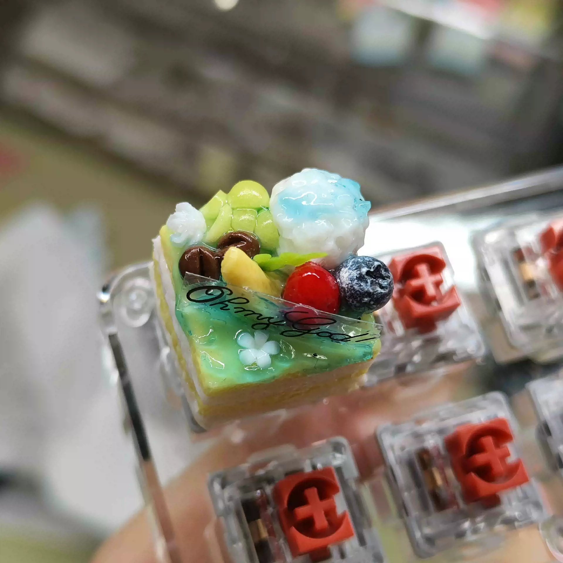 Handmade Resin Clay Food Collection Keycaps - Custom Stone Plastic Clay Artisan Keycaps for Mechanical Keyboards | Unique Keyboard Decor for Gaming & Office Use