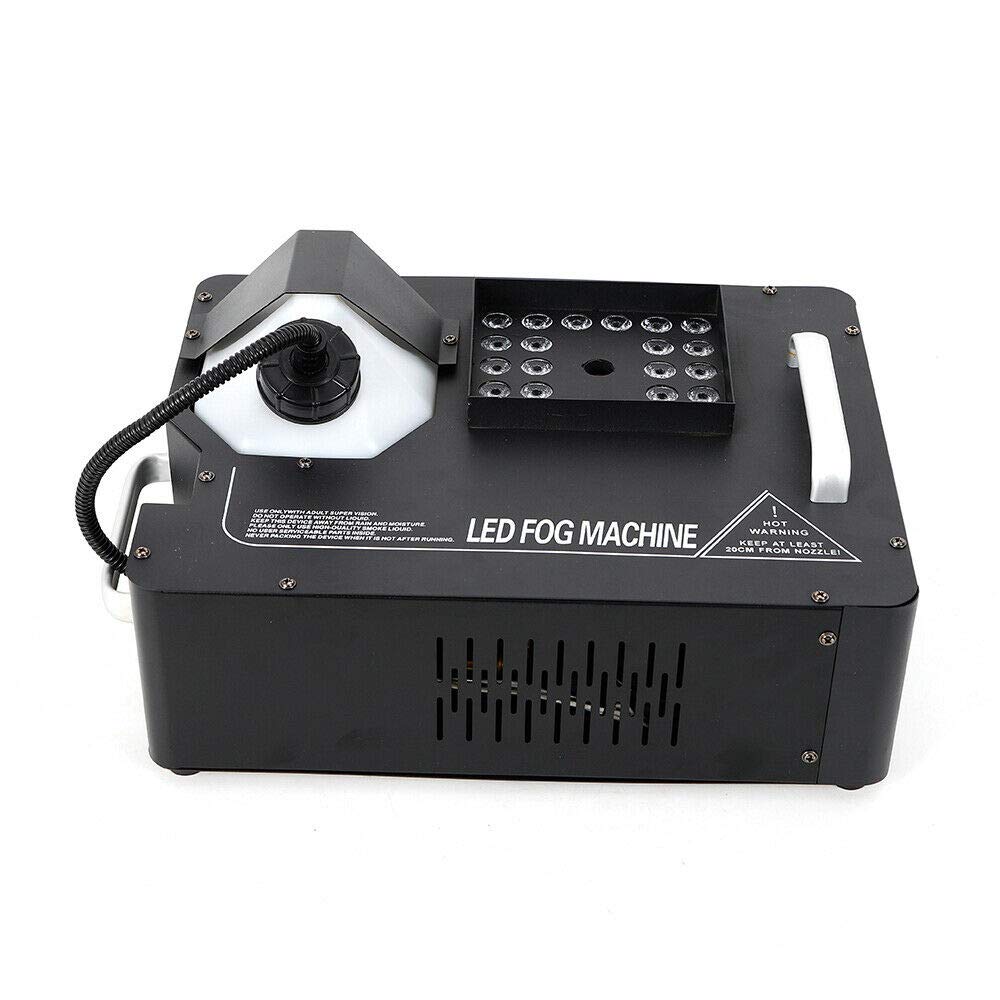 1500W Professional Fog Machine with RGB LED Lights & Remote Control - Vertical Spray DJ Stage Fogger for Halloween Parties, Concerts, Theater & Special Effects